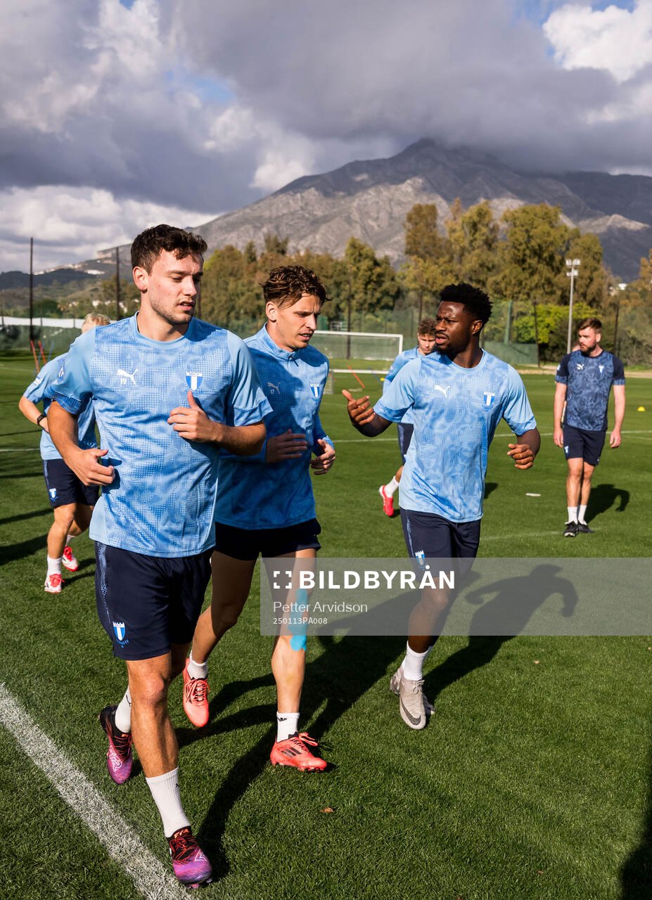 Malmö FFs Colin Rösler, Jens Stryger Larsen och Emmanuel