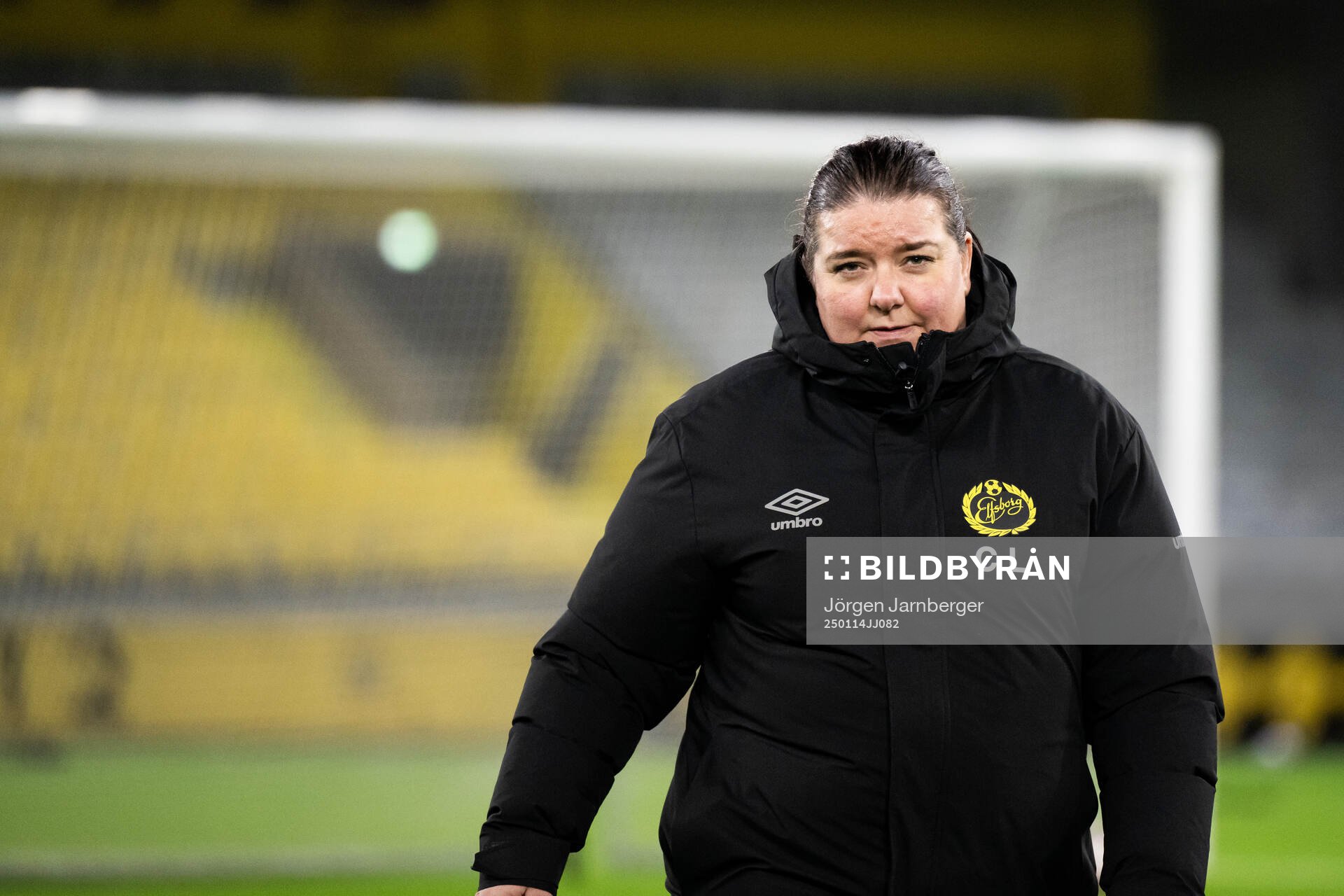 Lagledare Cecilia Lindberg under en träning med Elfsborg den 14 januari 2025 i Borås. 