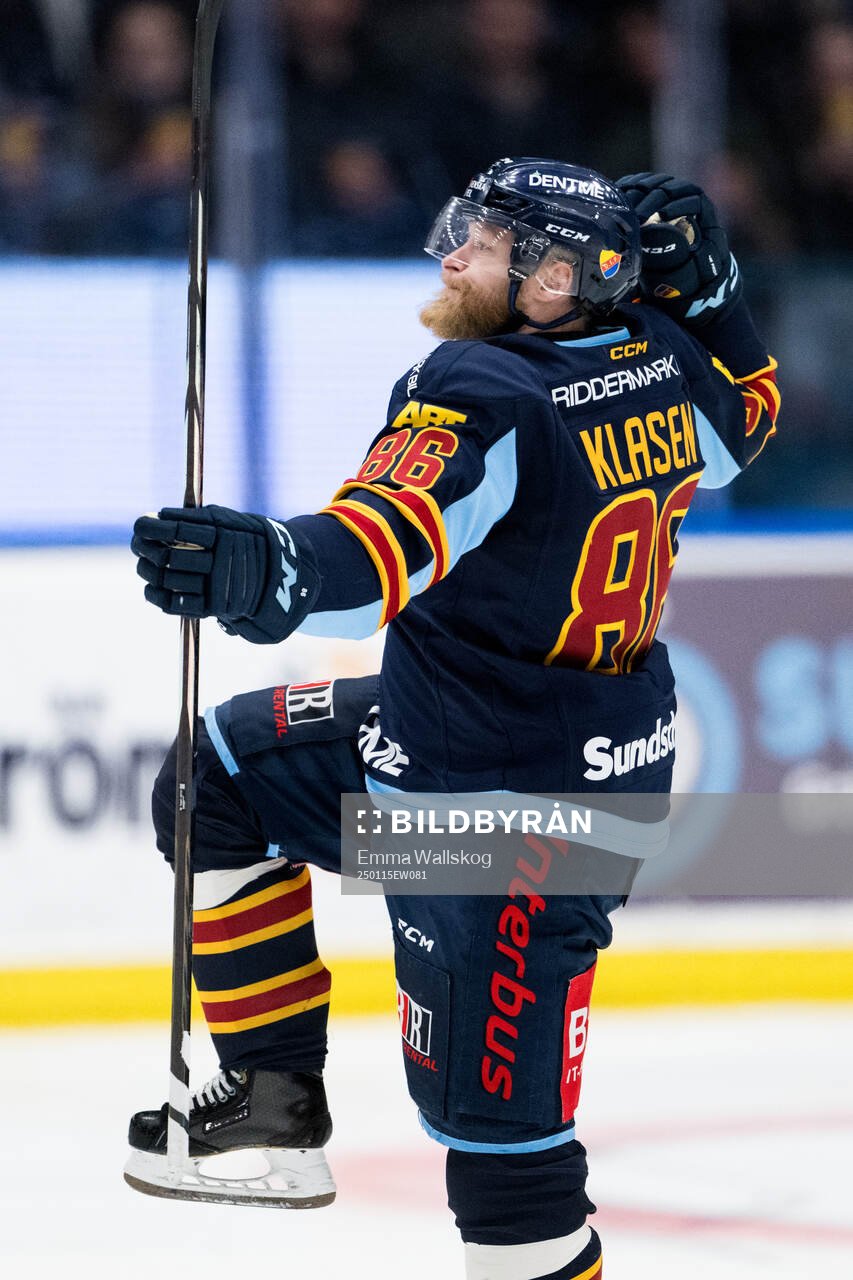 Djurgårdens Linus Klasen jublar