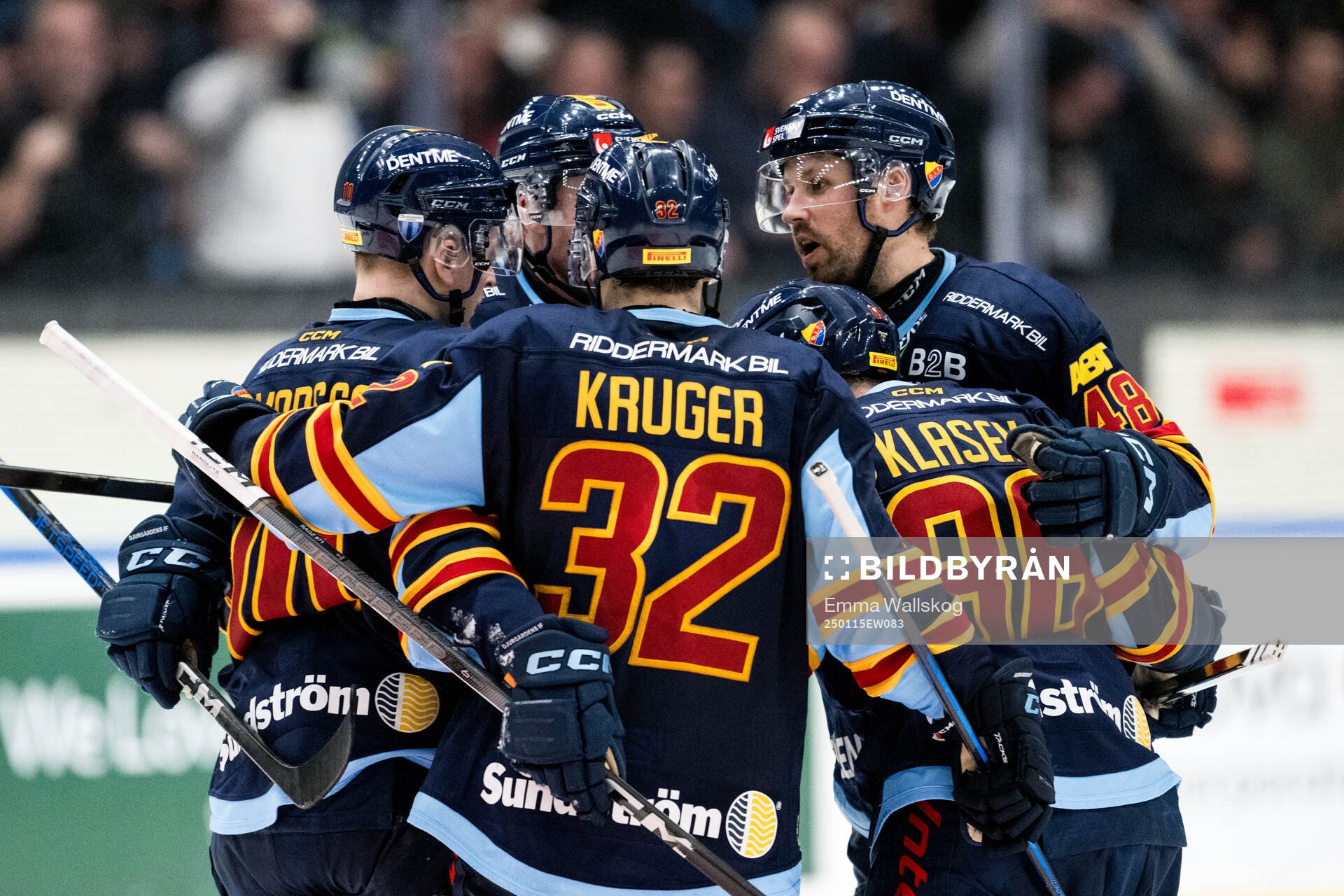 Djurgårdens Linus Klasen jublar