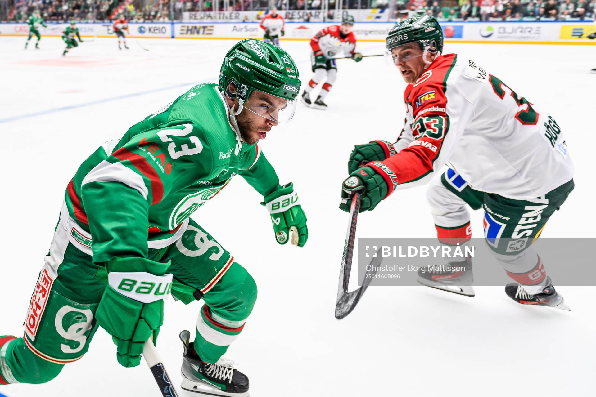 Rögles Josh Dickinson och Frölundas Linus Högberg