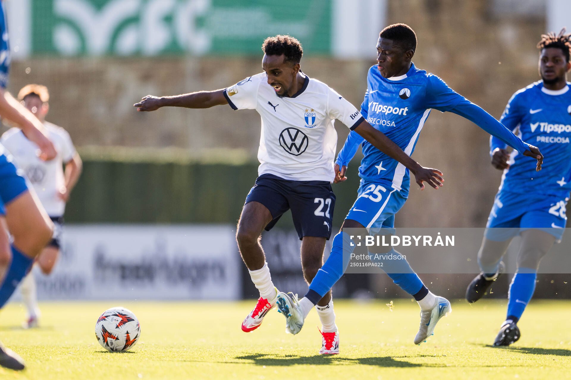 Taha Ali of Malmö FF and Ahmad Ghali of Slovan Liberec