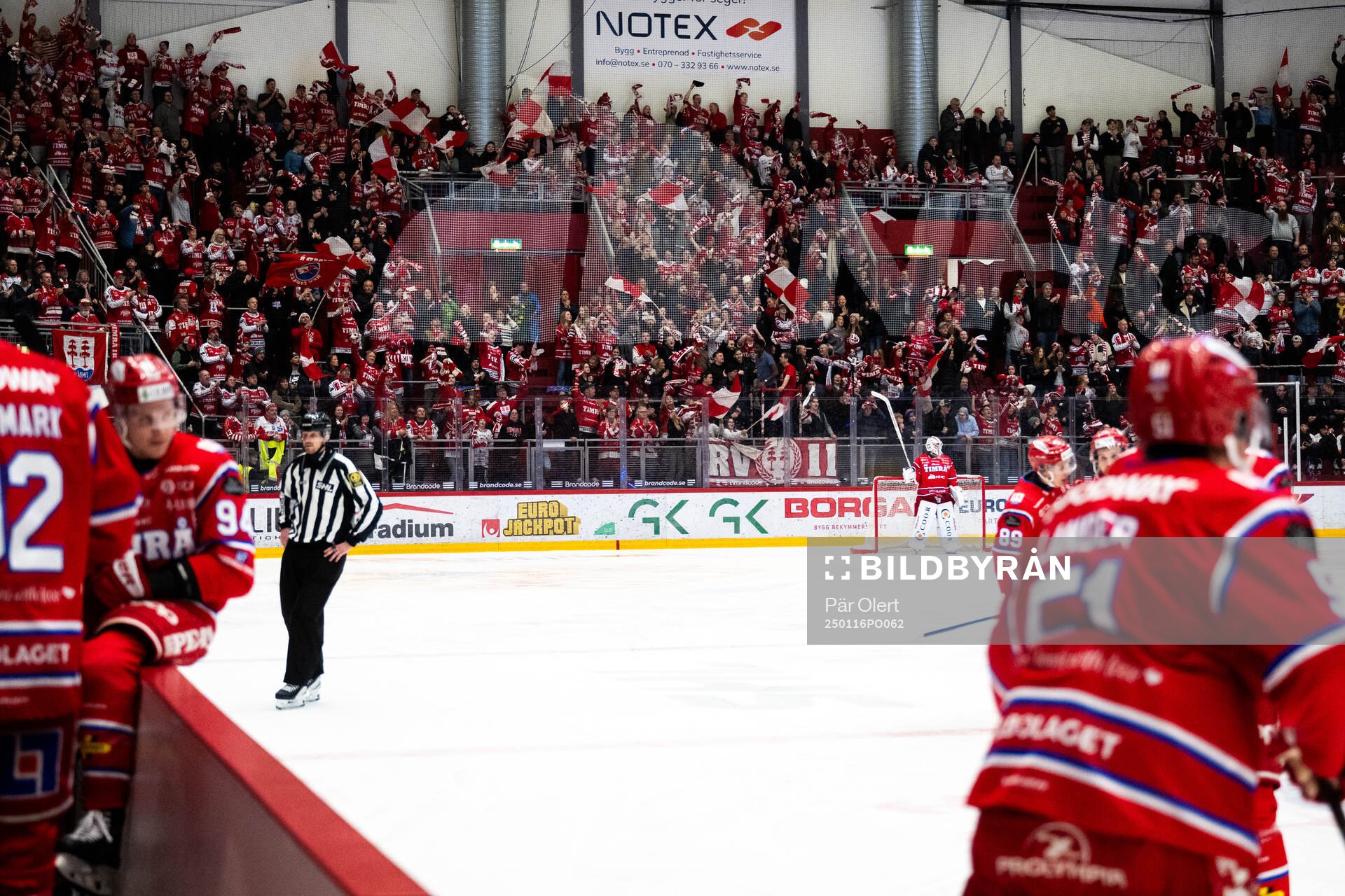 Timråsupportrarna jublar