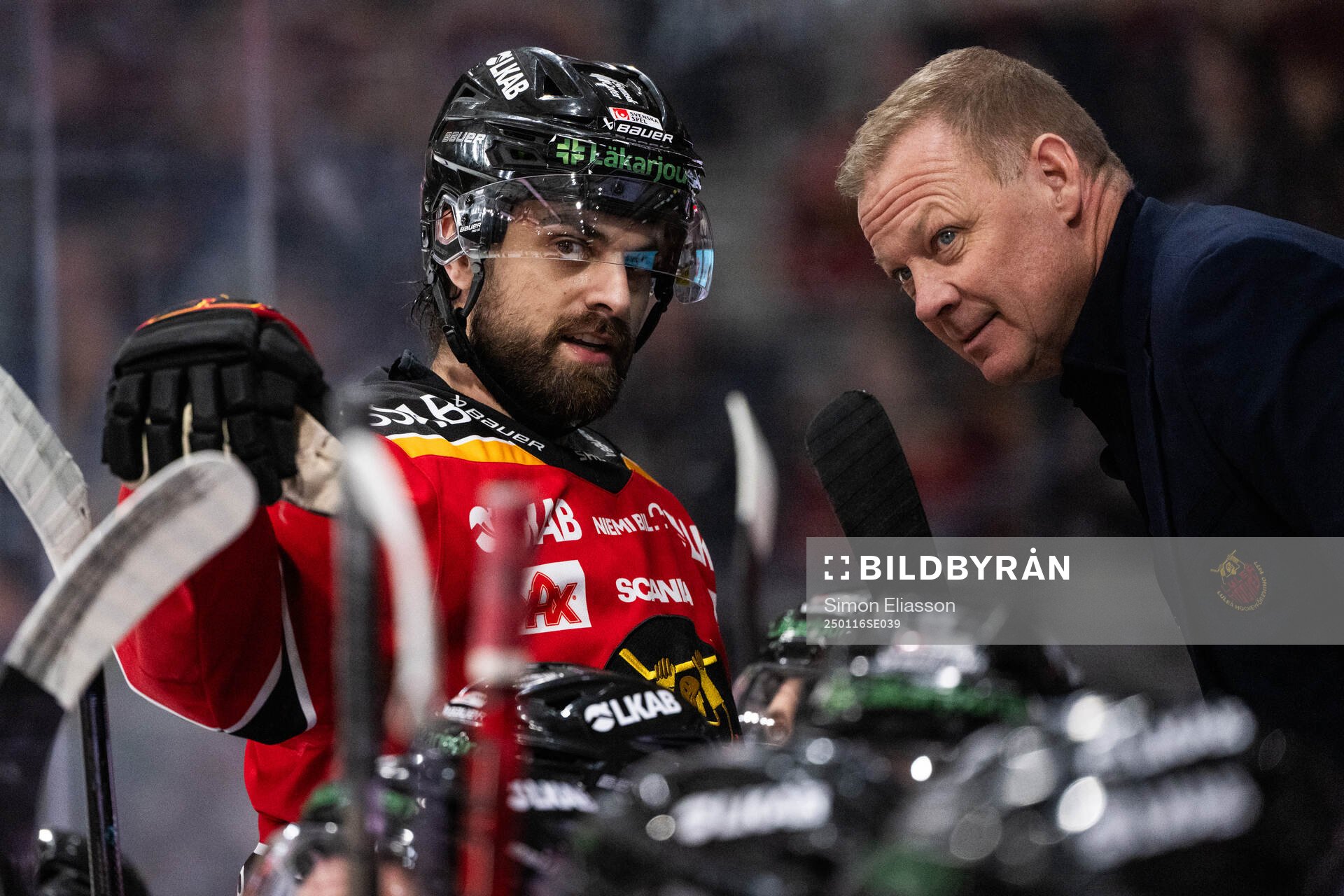 Luleås Frederic Allard och assisterande tränare Henrik