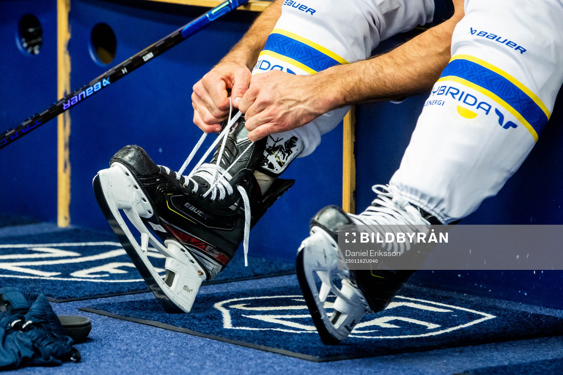 Skridskor innan ishockeymatchen i SHL mellan Leksand och