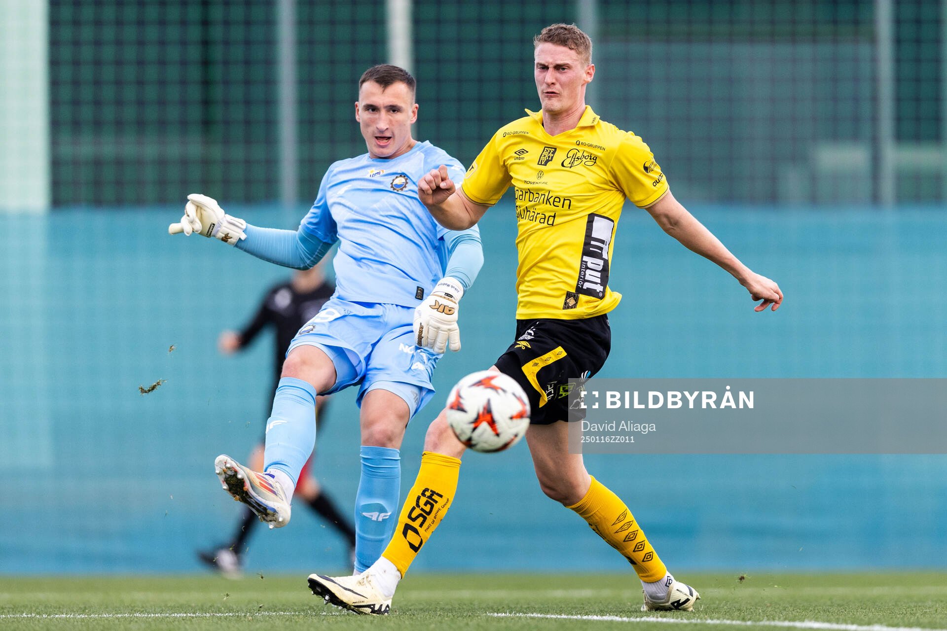 Goalkeeper Jakub Madrzyk of FKS Stal Mielec and Emil Holten