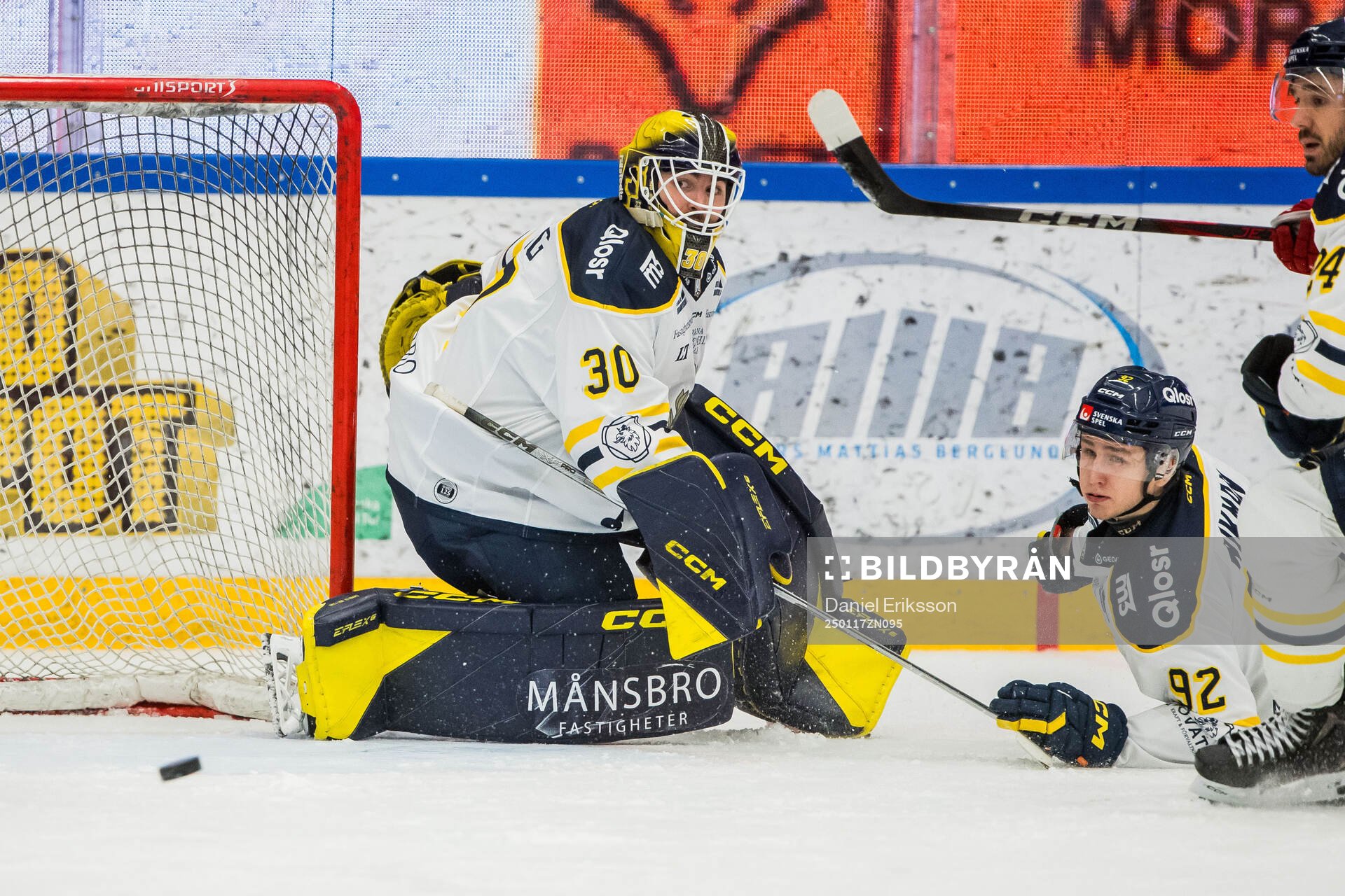 Södertäljes målvakt Charlie Rotting och Albert Wikman
