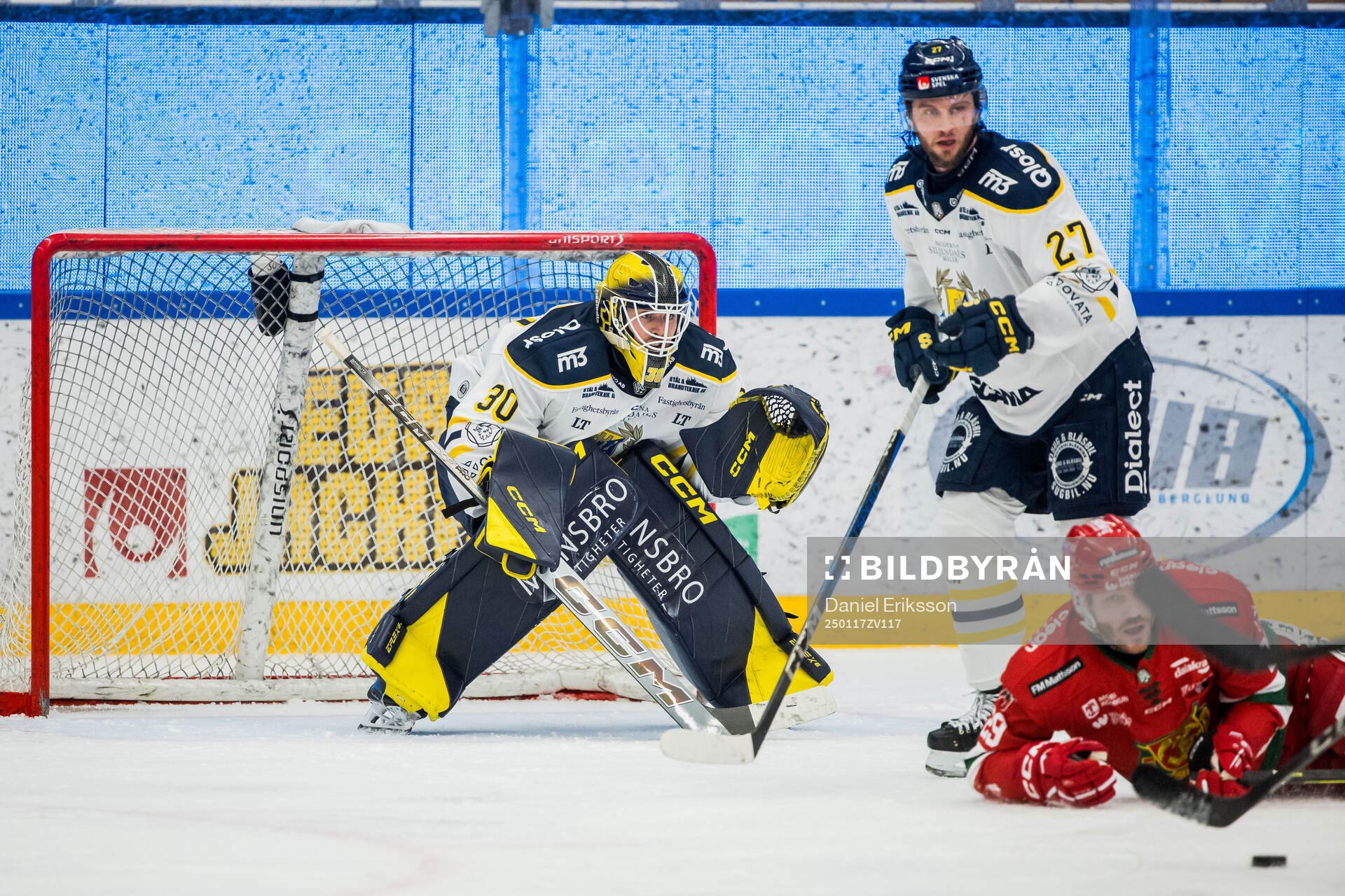 Södertäljes målvakt Charlie Rotting och Daniel Norbe