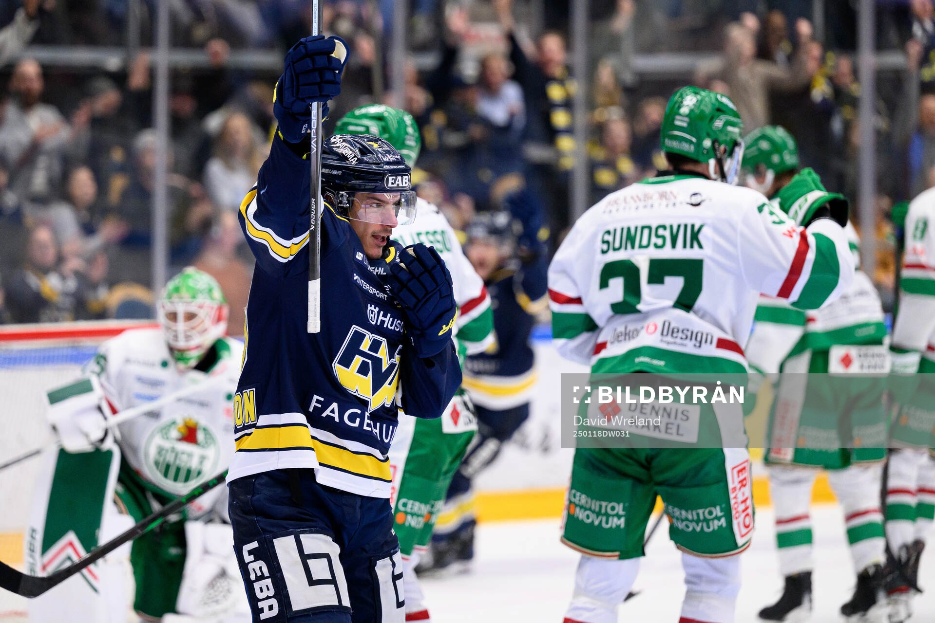 HV71s Andre Petersson jublar