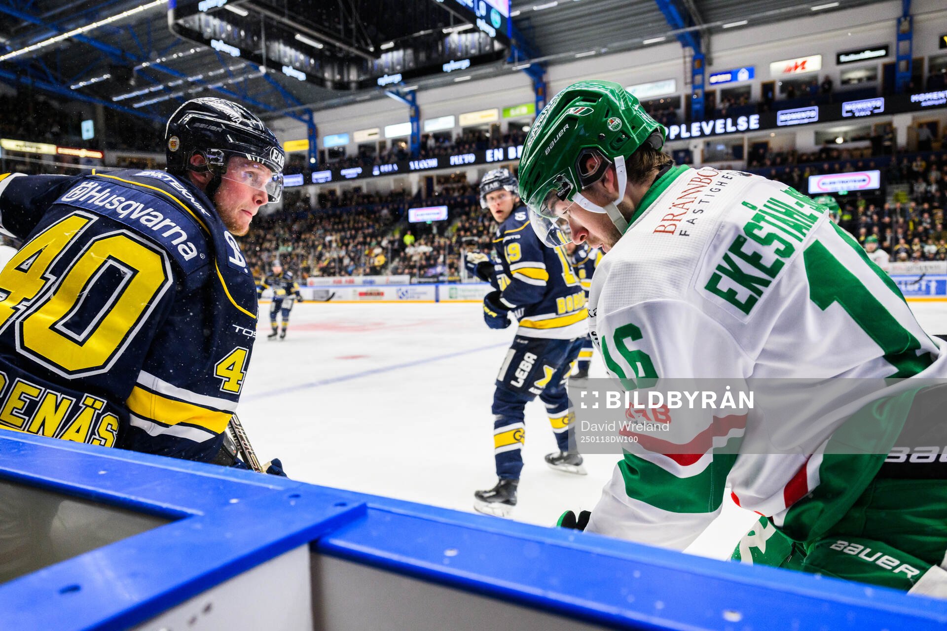 HV71s Oskar Stål-Lyrenäs och Rögles Lukas