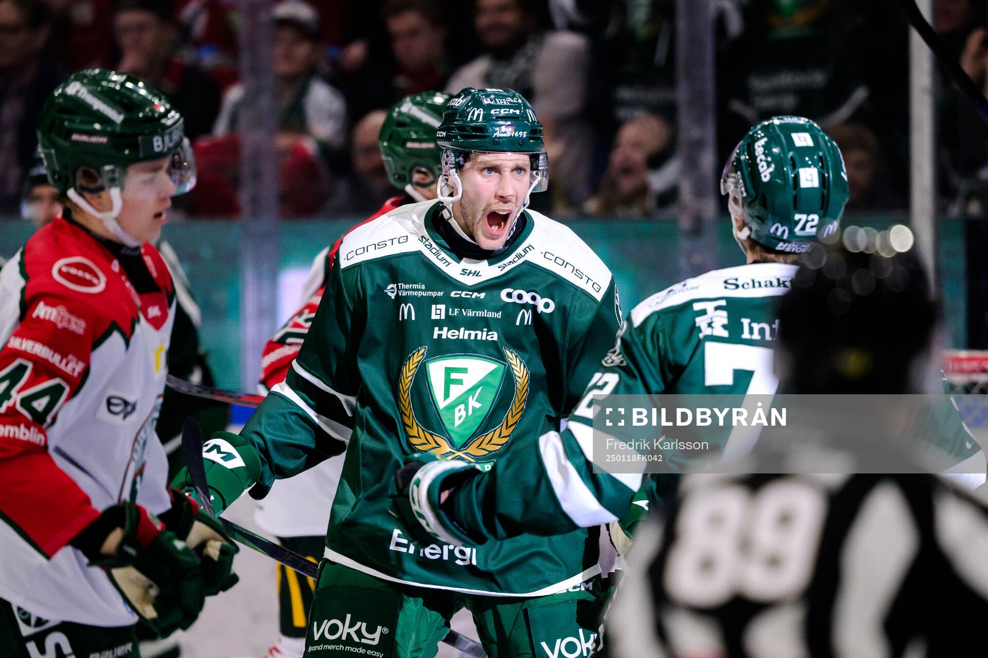 Färjestads Per Åslund jublar