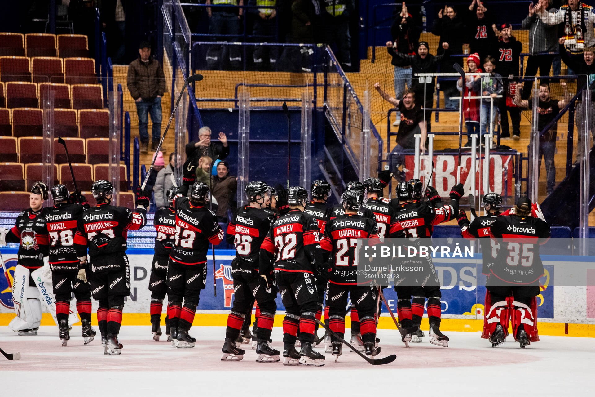 Malmö Redhawks spelarna jublar