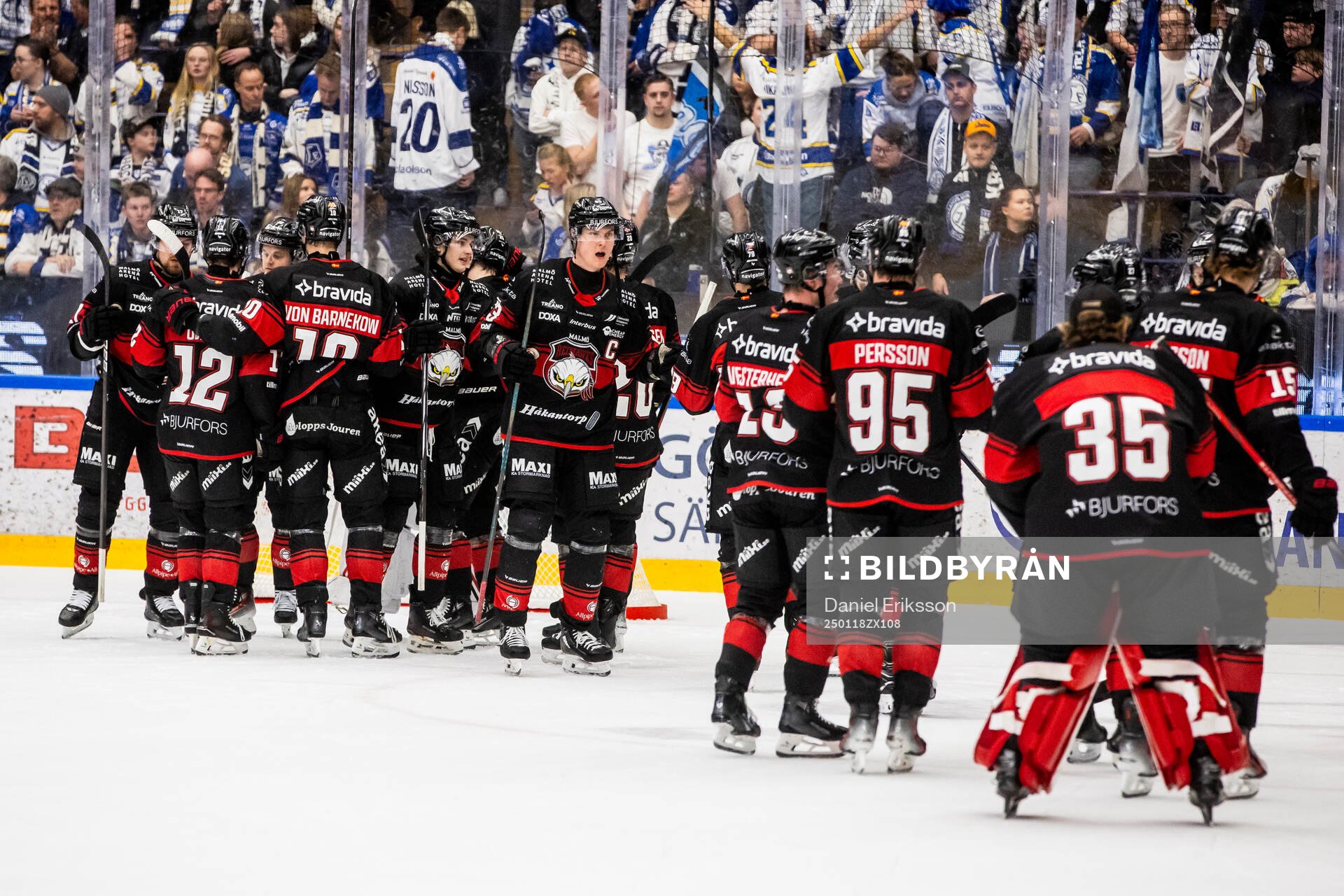 Malmö Redhawks spelarna jublar
