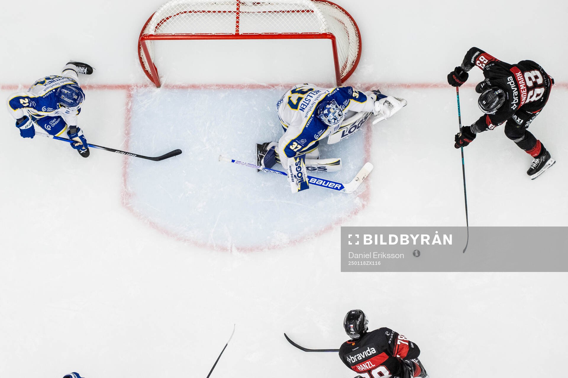 Leksands Joonas Lyytinen och Leksands målvakt Jakob