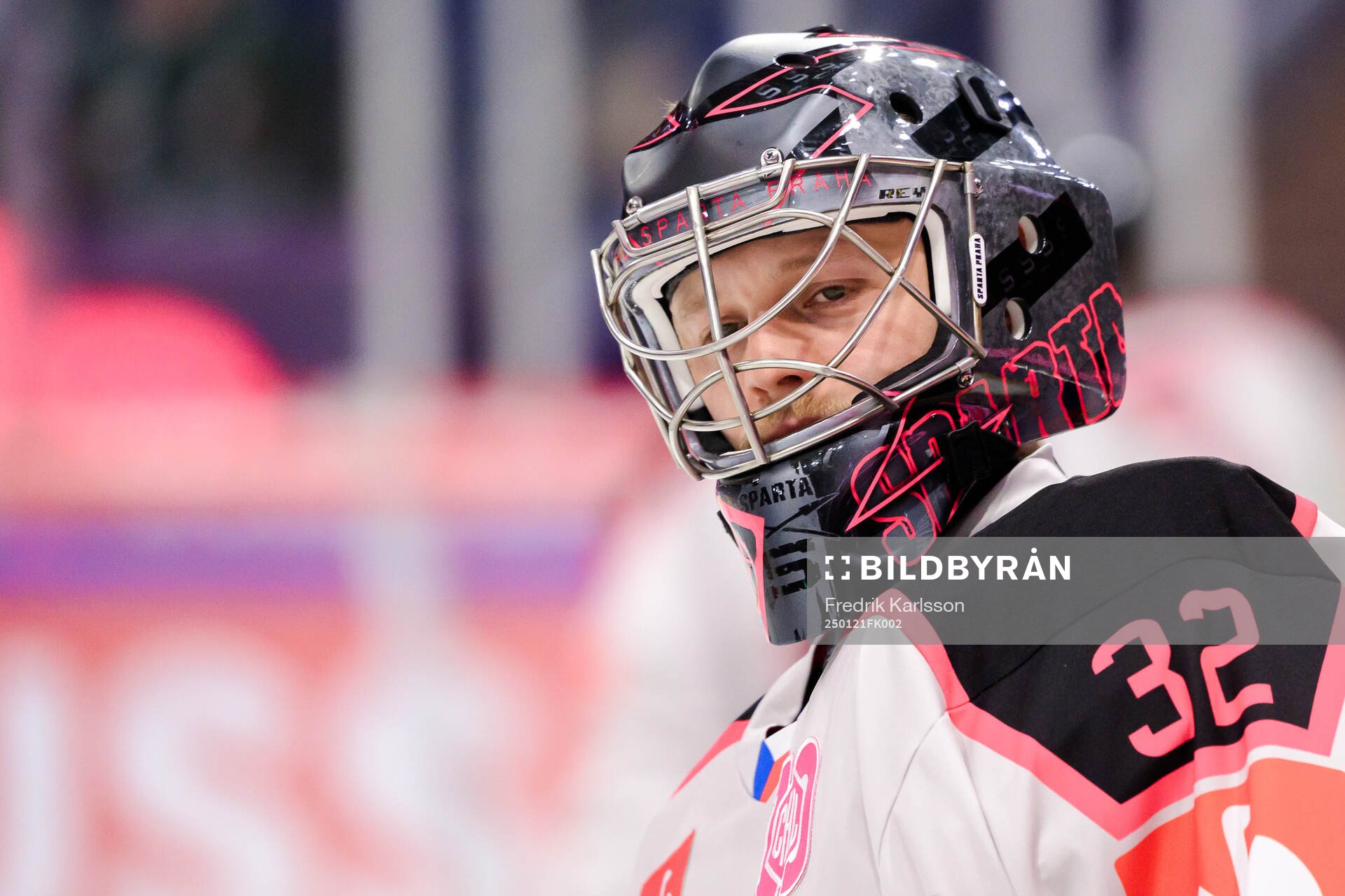 goaltender Josef Korenar of Sparta Prague