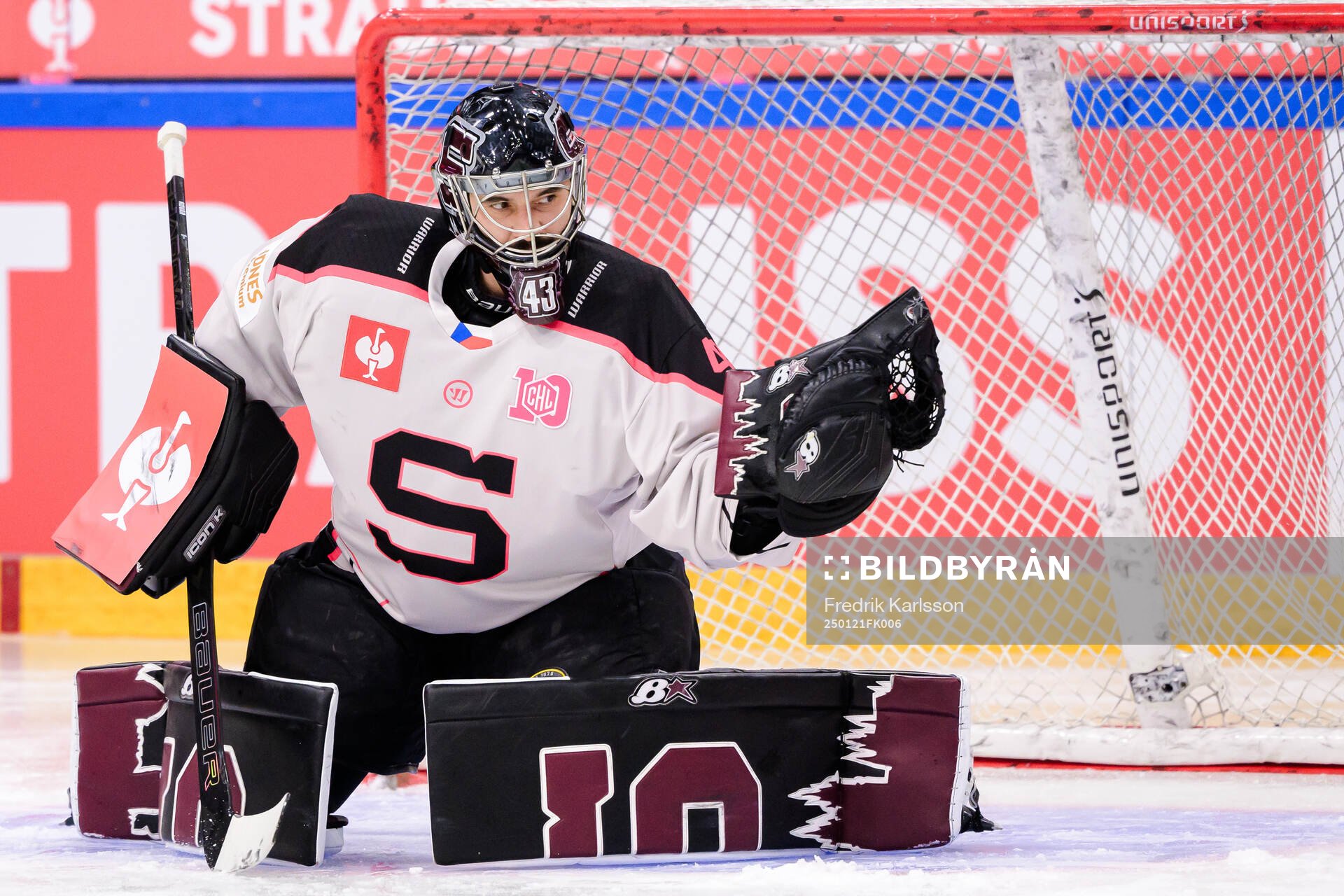 goaltender Jakub Kovar of Sparta Prague