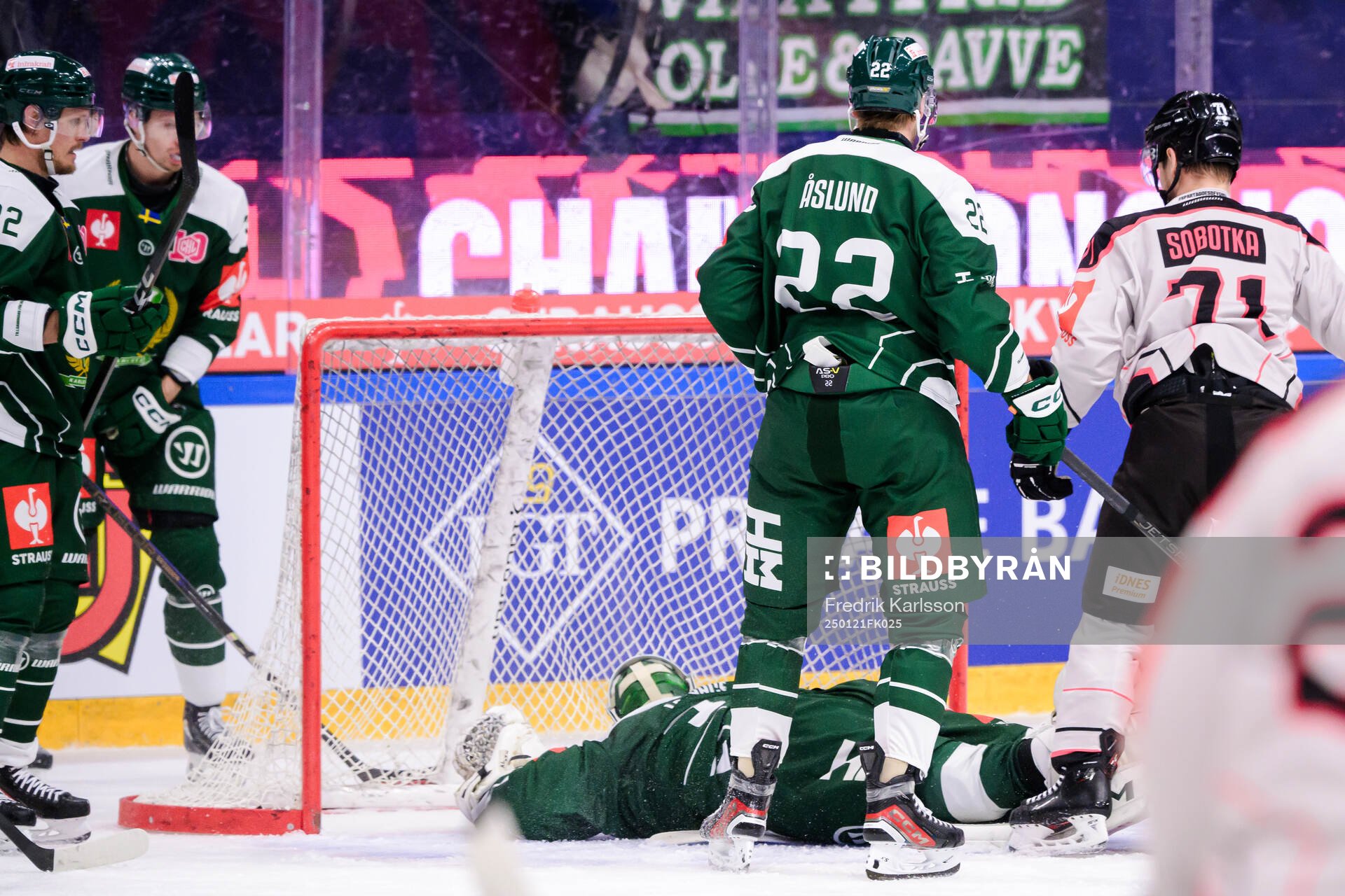 <f3<of Färjestad  looks dejected