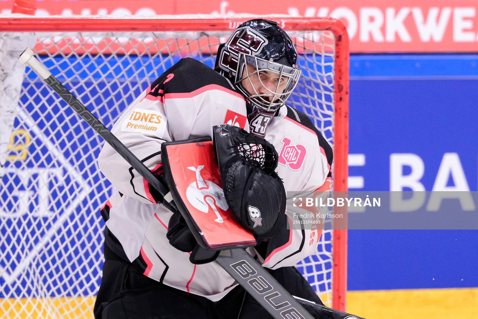 goaltender Jakub Kovar of Sparta Prague