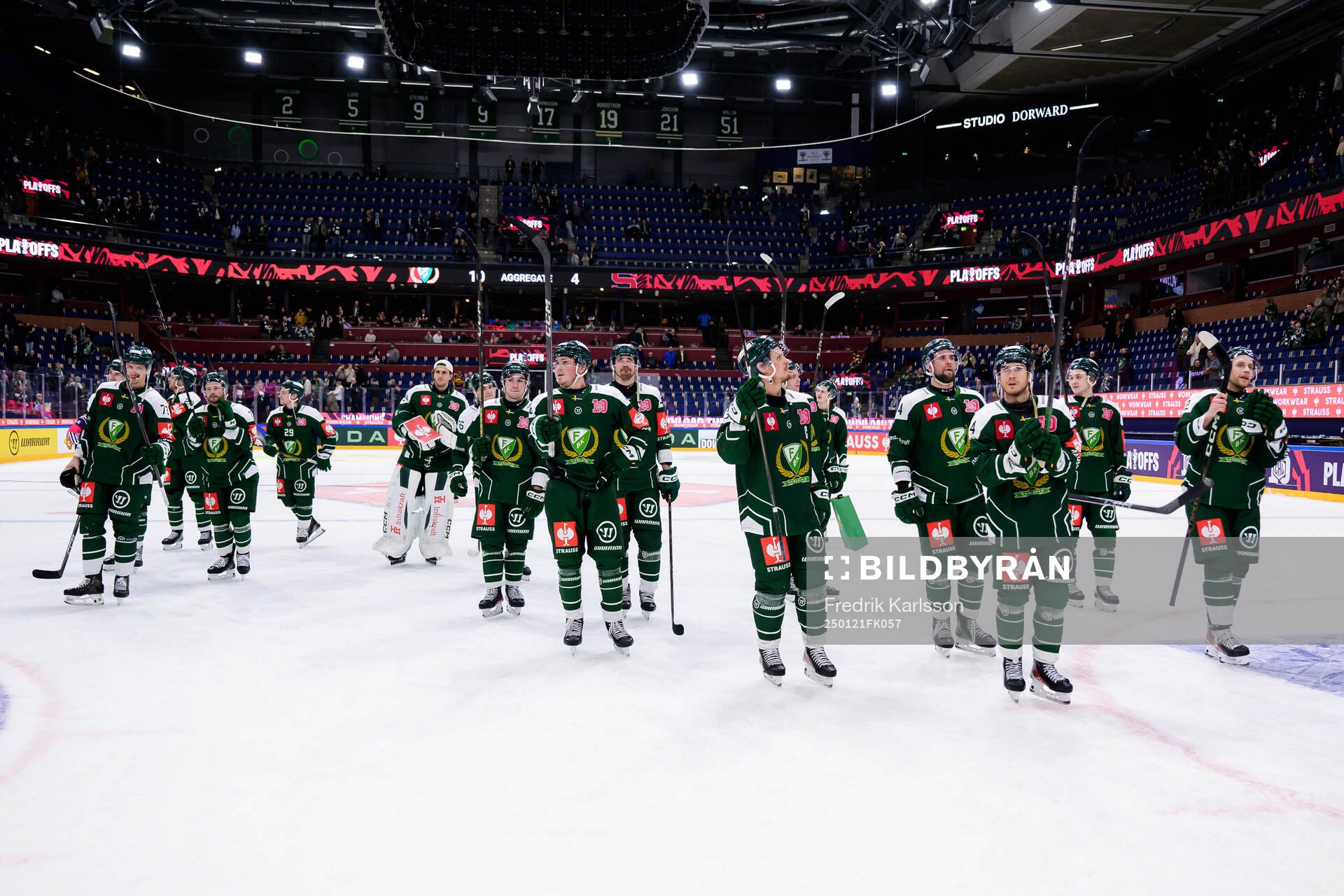 Players of Färjestad  celebrates