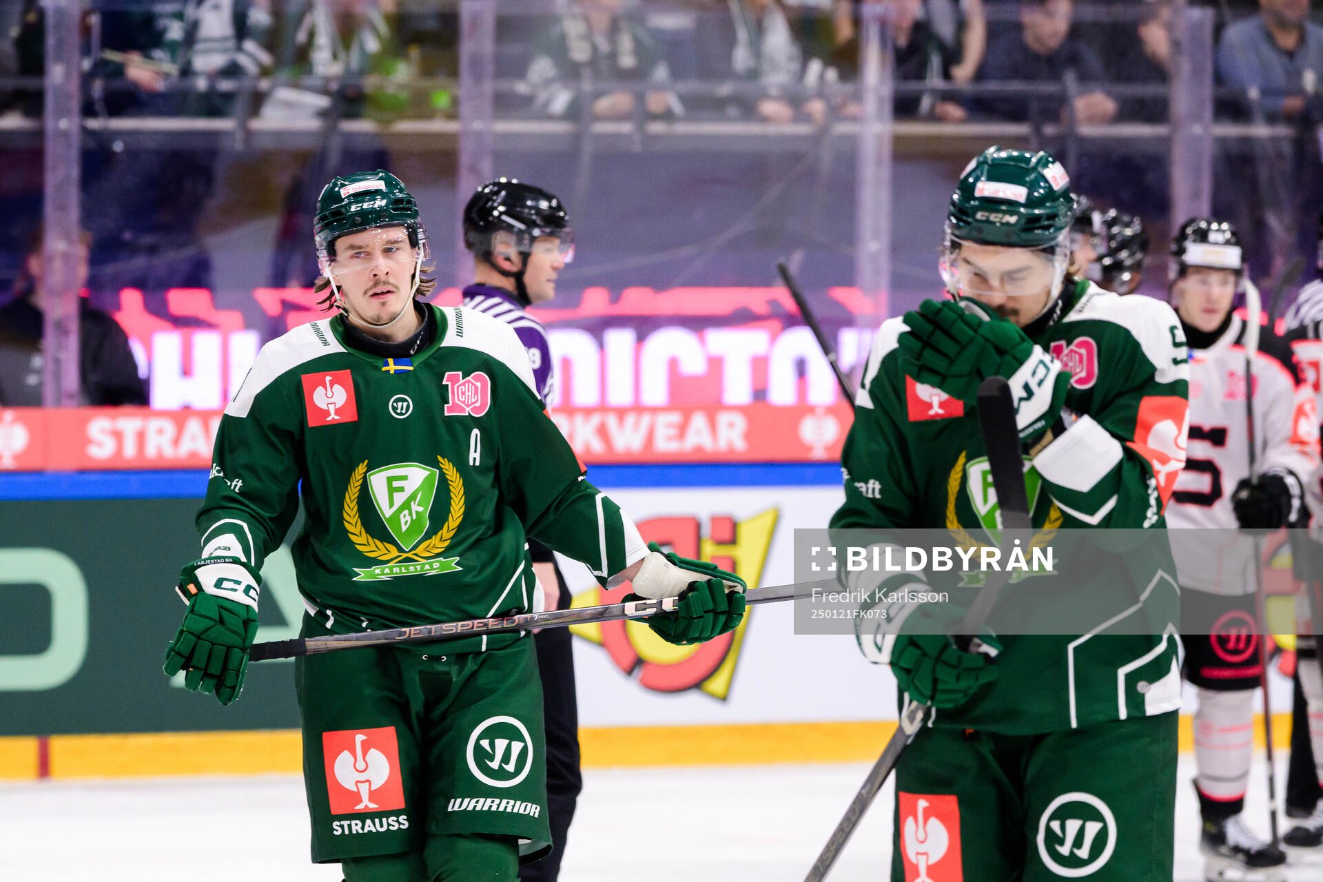 Joakim Nygård of Färjestad  looks dejected