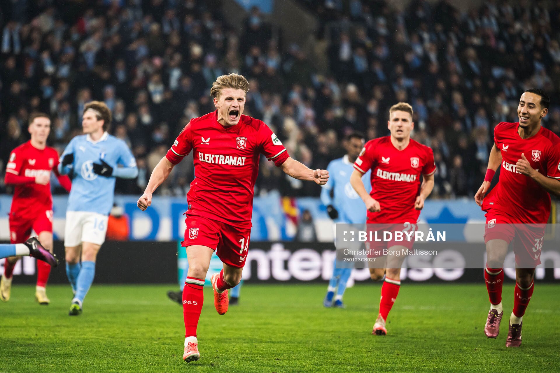 Sem Steijn of Twente celebrates