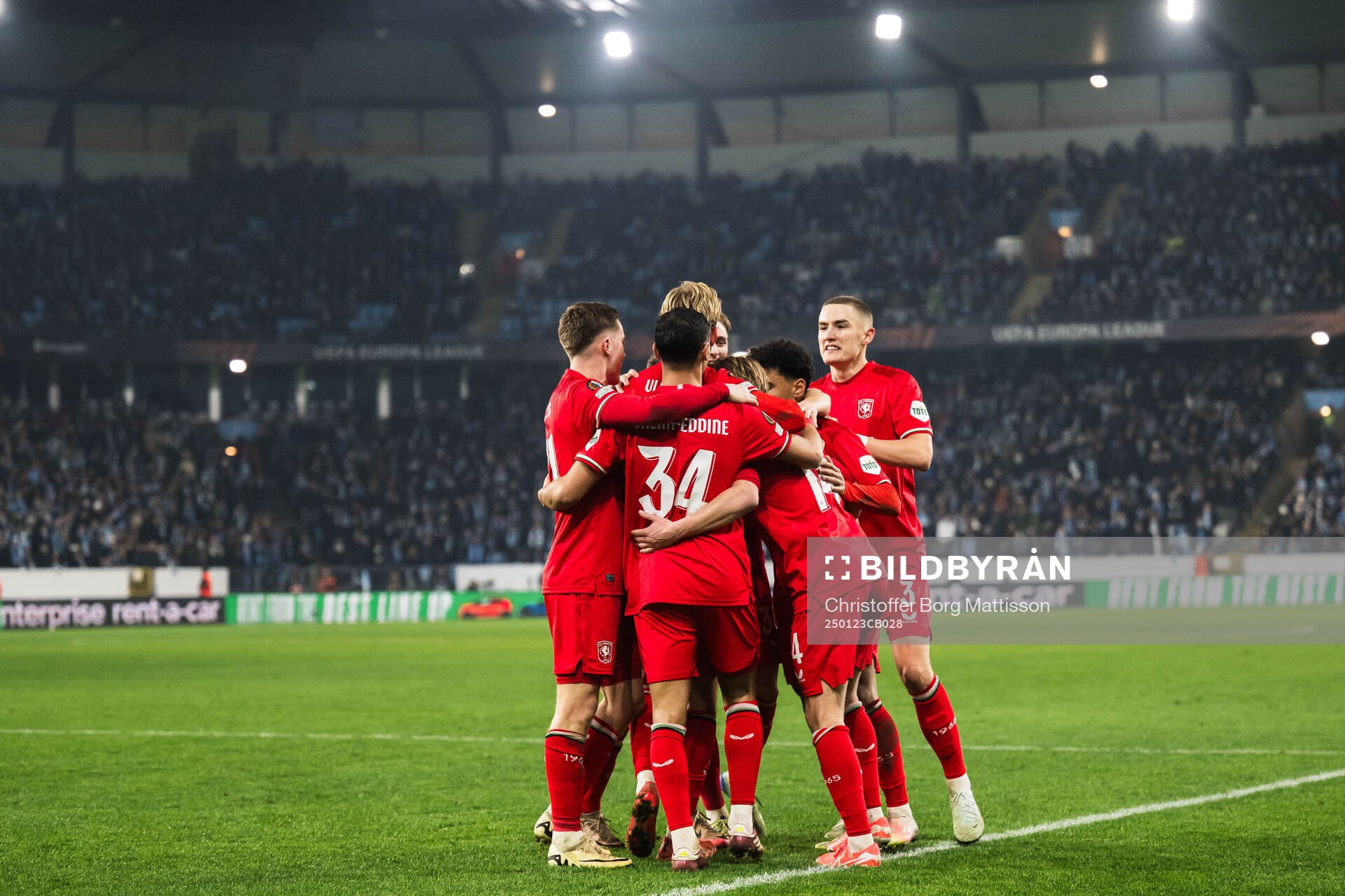 Sem Steijn of Twente celebrate with team mates