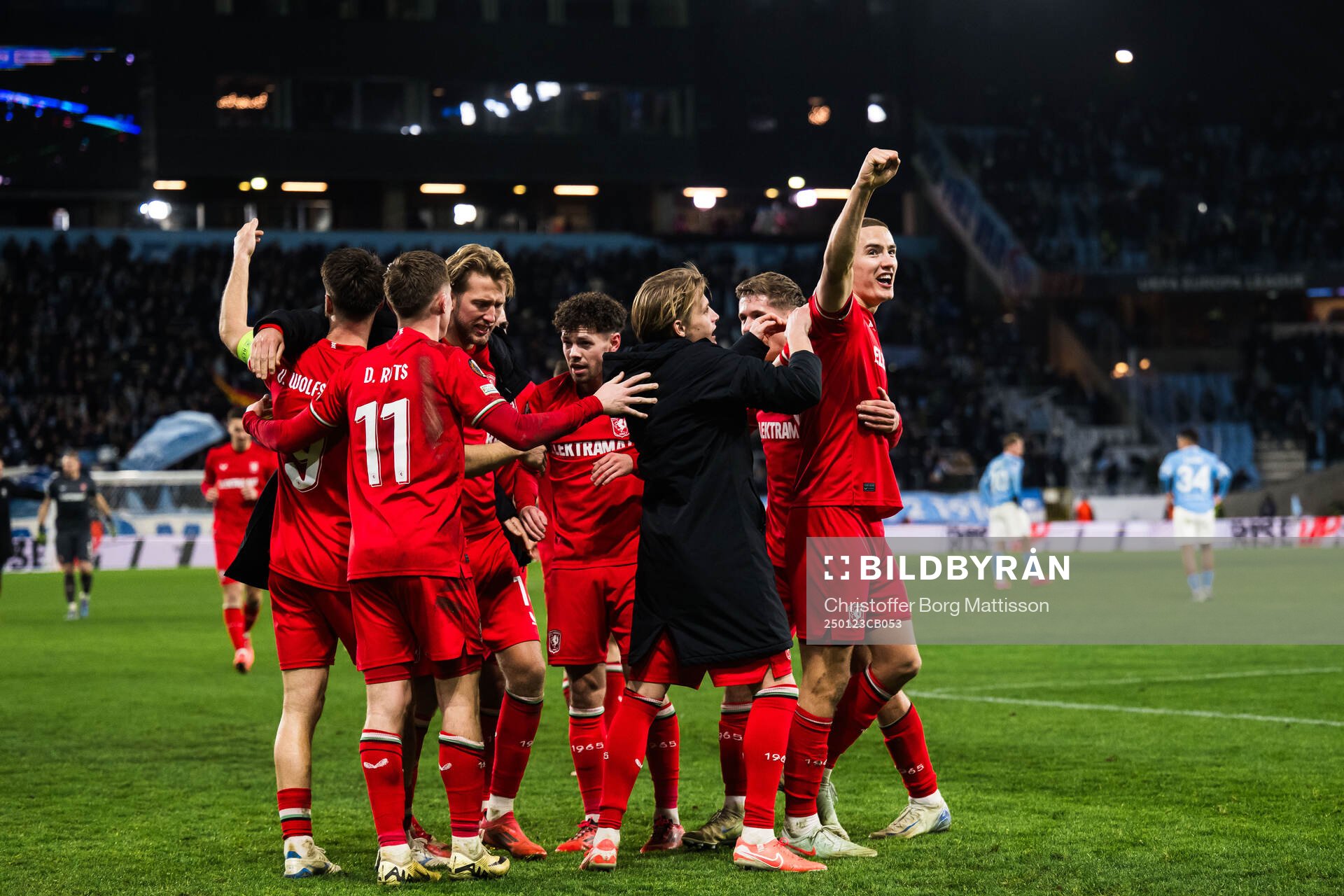 Players of of Twente celebrate