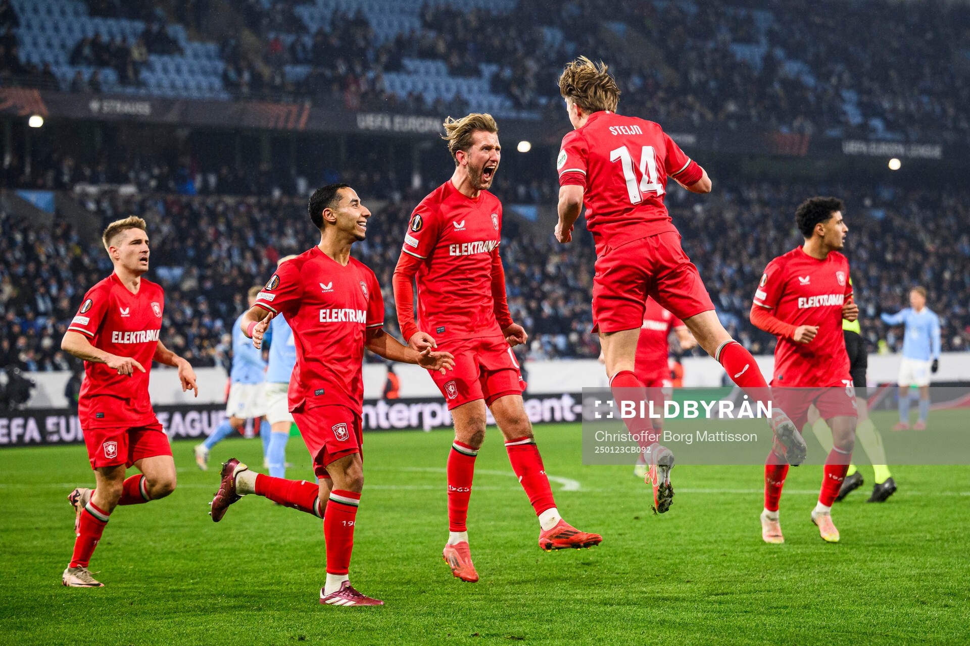Sem Steijn of Twente celebrates