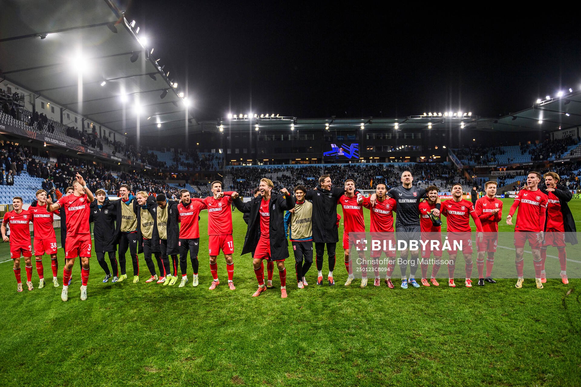 Players of Twente celebrate