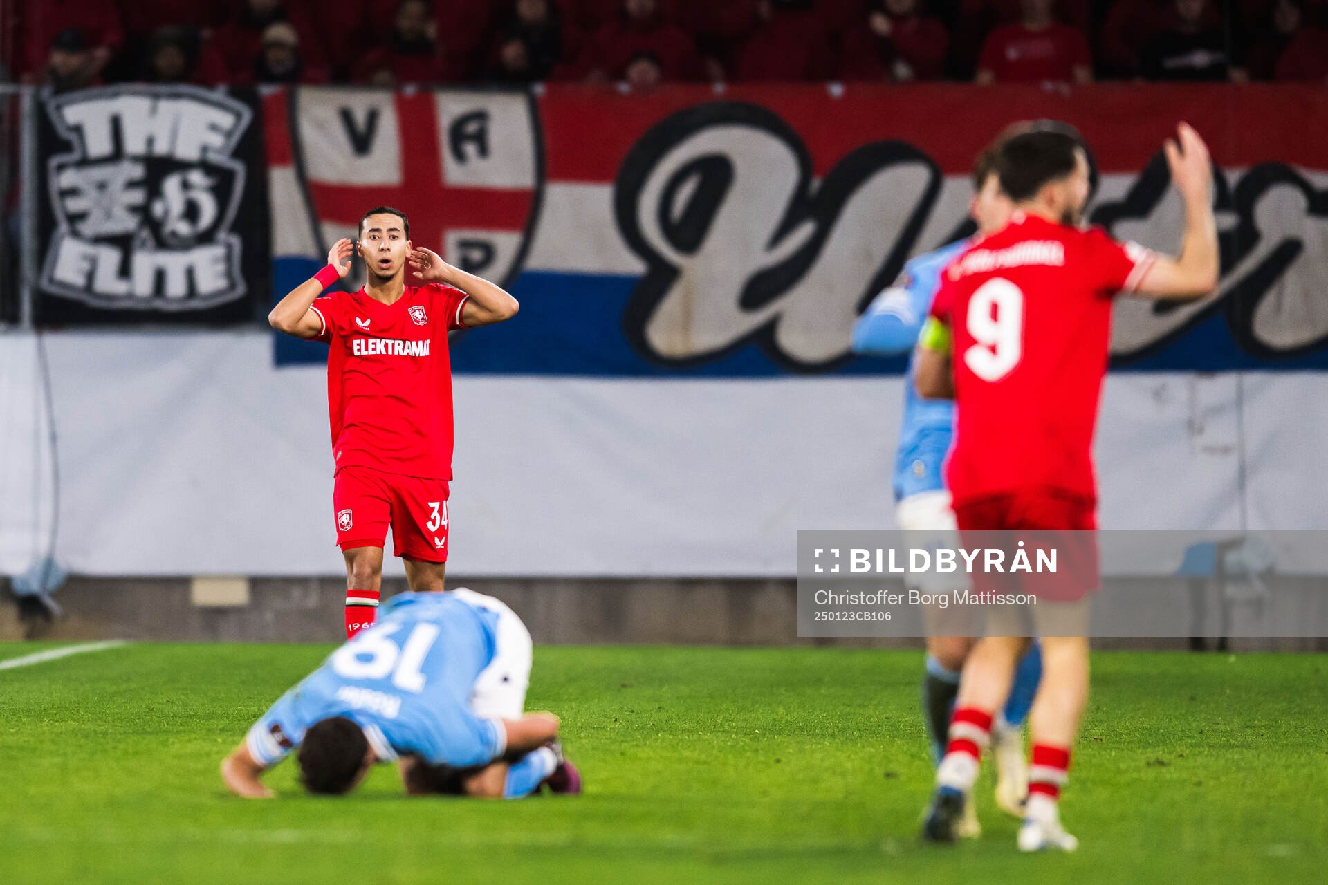 Anass Salah-Eddine of Twente reacts