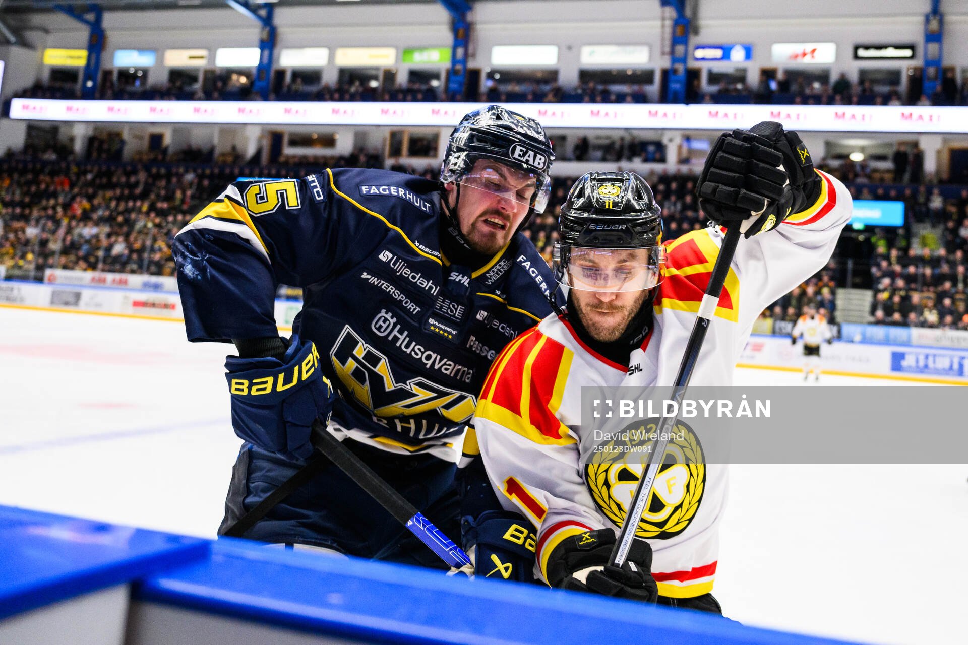 HV71s Mikael Seppälä och Brynäs Jordan Schroeder