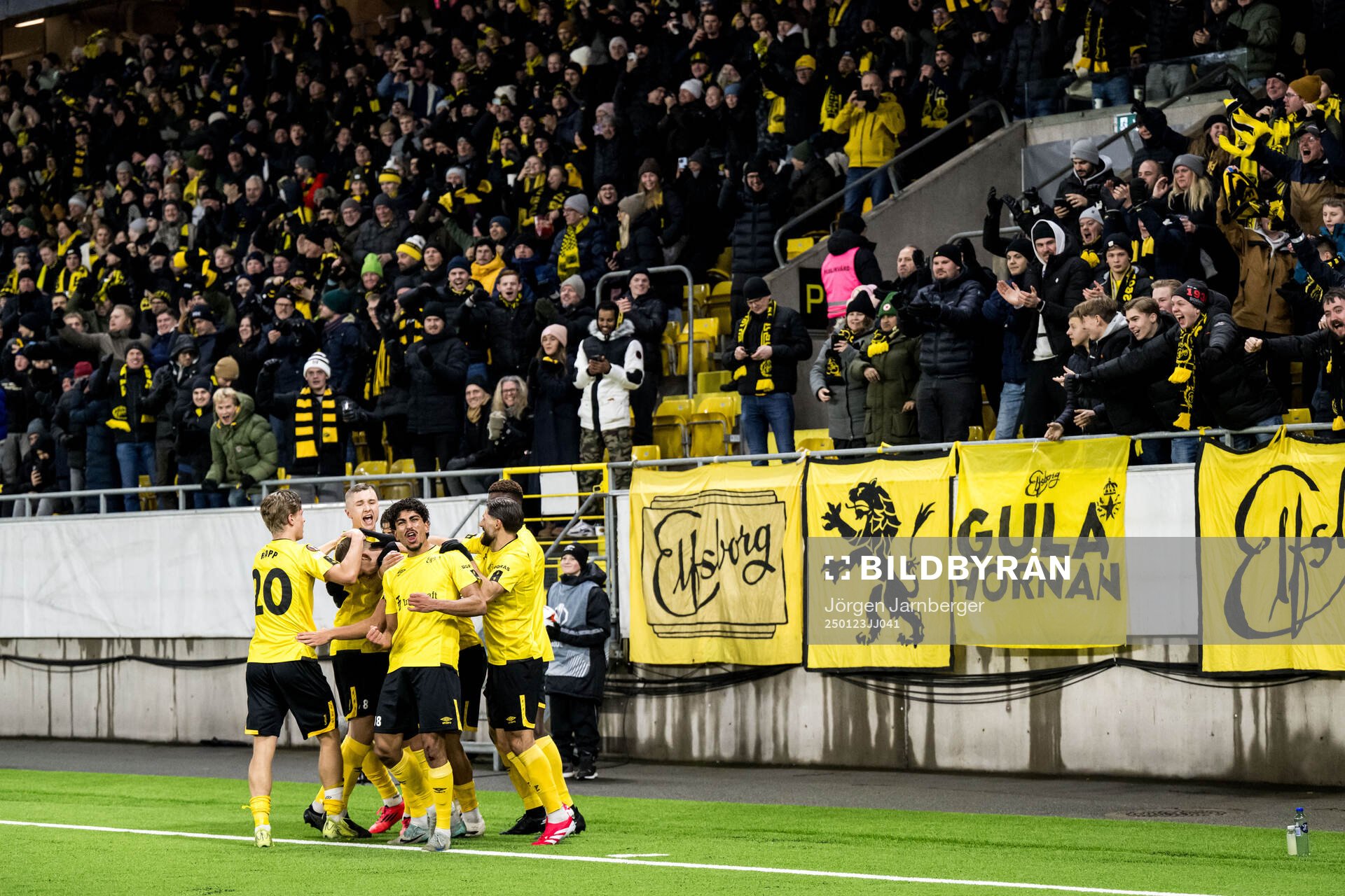 Gustav Henriksson of Elfsborg celebrates with team mates