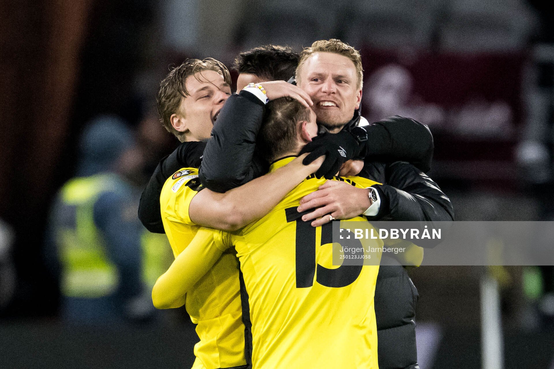 Head coach Oscar Hiljemark of Elfsborg celebrates with