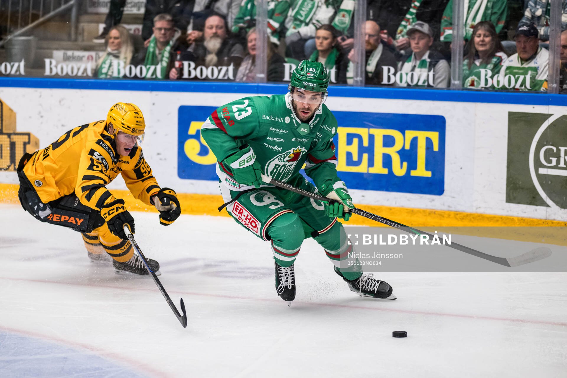 Skellefteås Rickard Hugg och Rögles Josh Dickinson