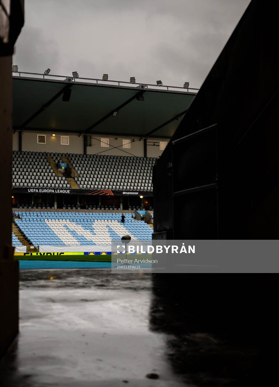 General interior view of Elda Stadion ahead of the UEFA Europa League football match between Malmö FF and Twente on January 23, 2025 in Malmö.