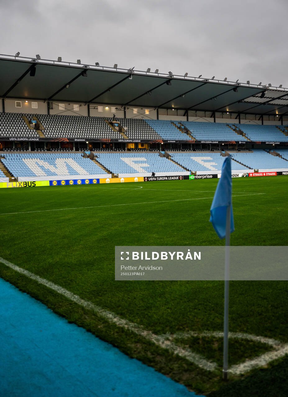 General interior view of Elda Stadion ahead of the UEFA Europa League football match between Malmö FF and Twente on January 23, 2025 in Malmö.