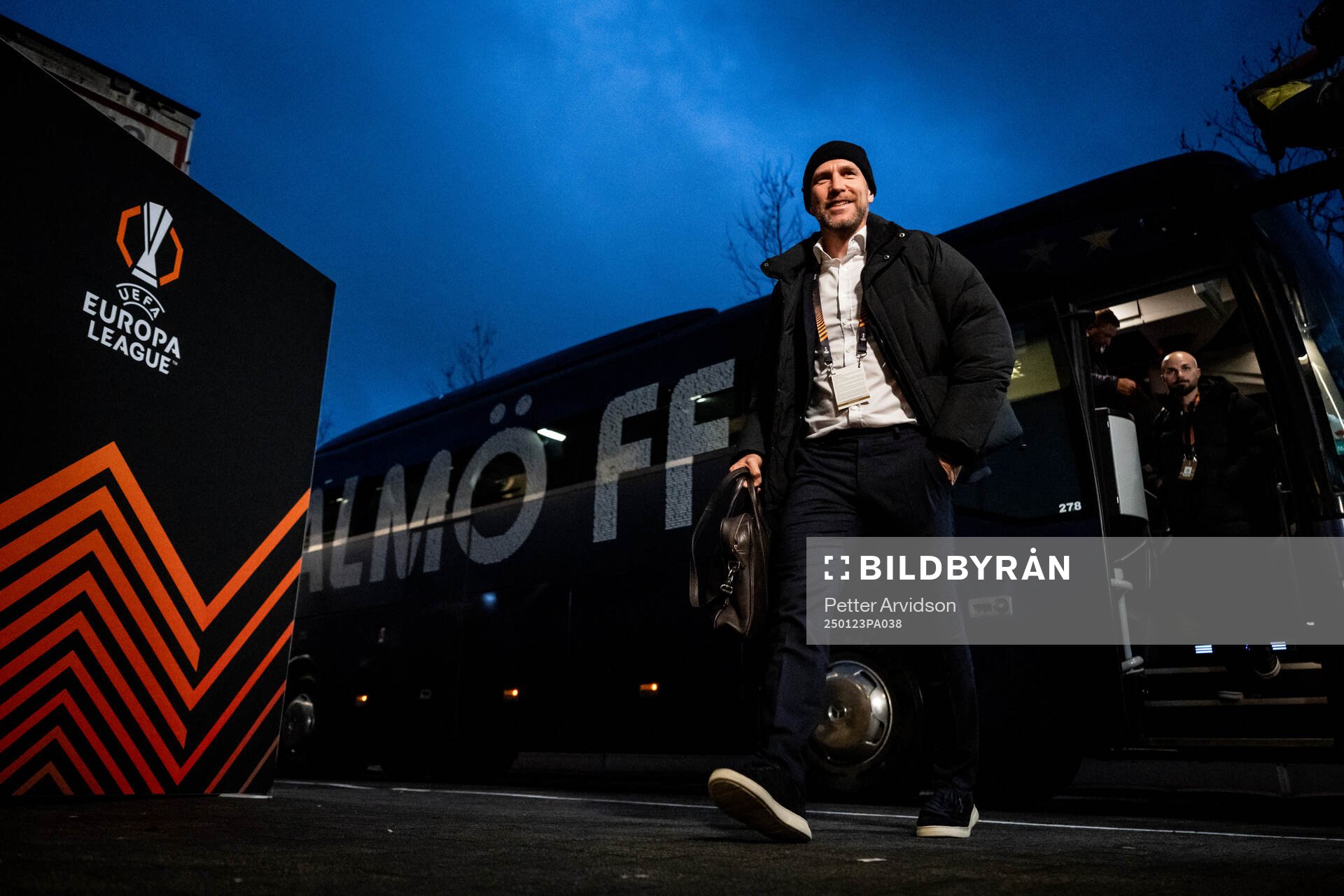 Head coach Henrik Rydström of Malmö FF arrives to the stadium ahead of the UEFA Europa League football match between Malmö FF and Twente on January 23, 2025 in Malmö.