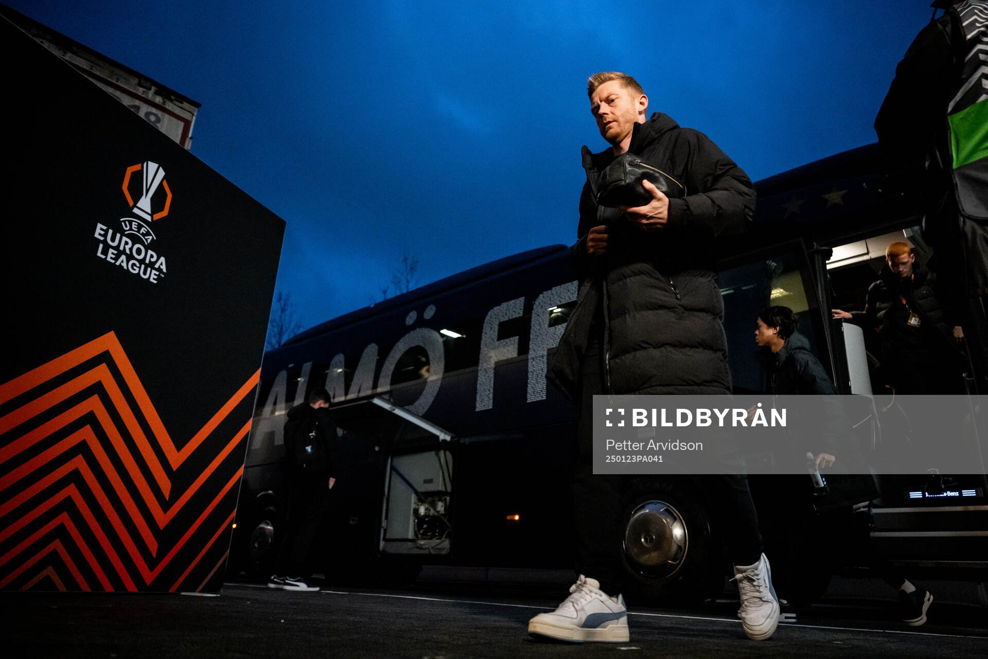 Anders Christiansen of Malmö FF arrives to the stadium