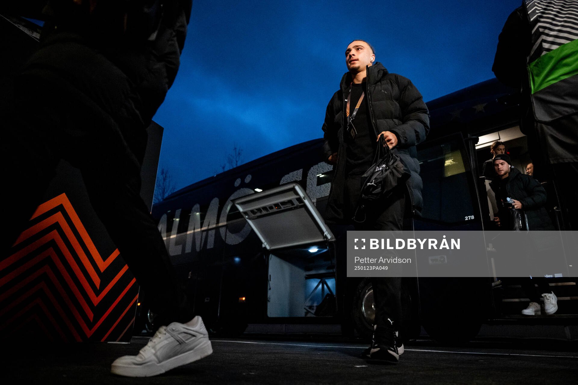 Elison Makolli of Malmö FF arrives to the stadium
