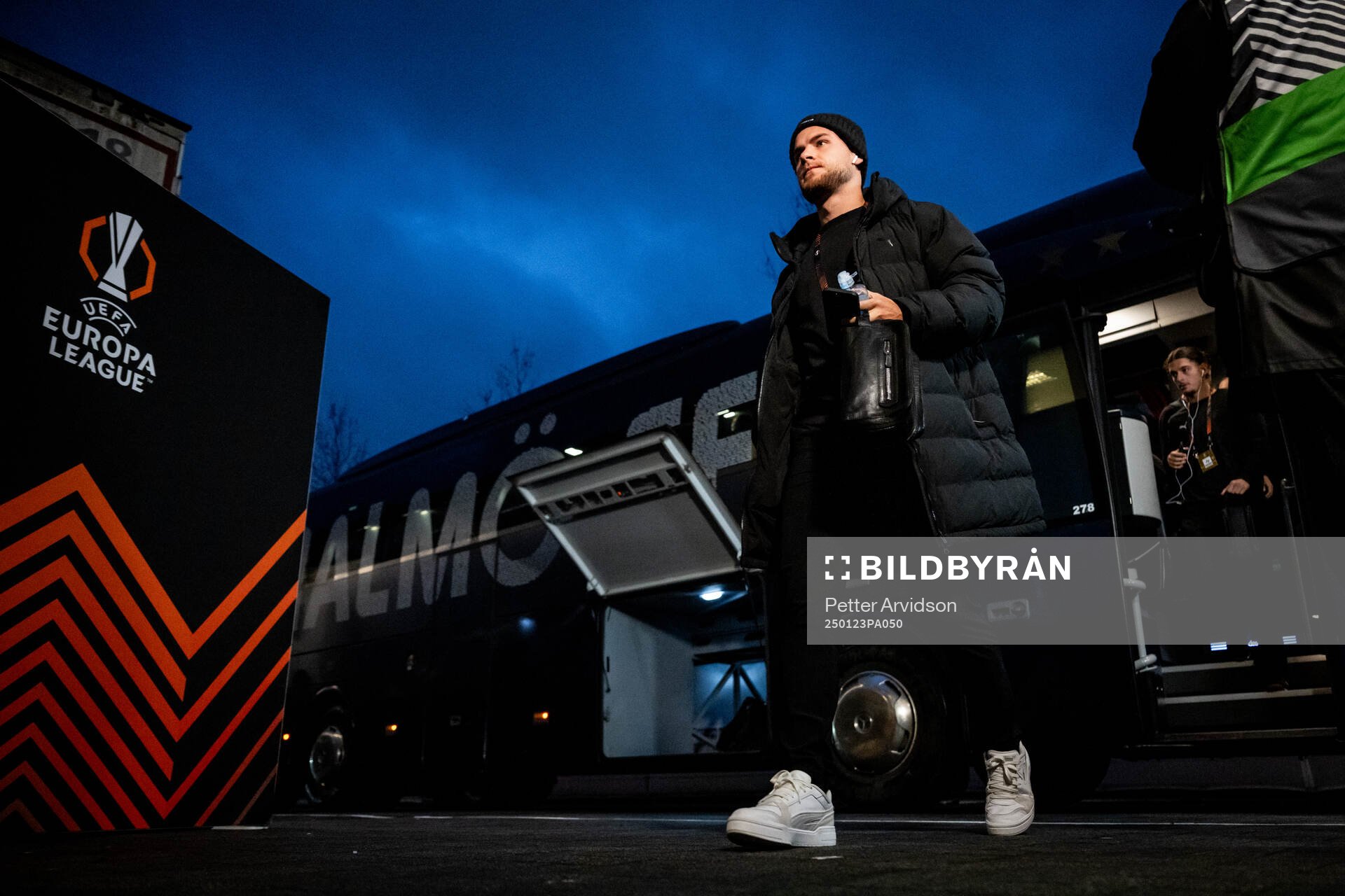 Gabriel Busanello of Malmö FF arrives to the stadium