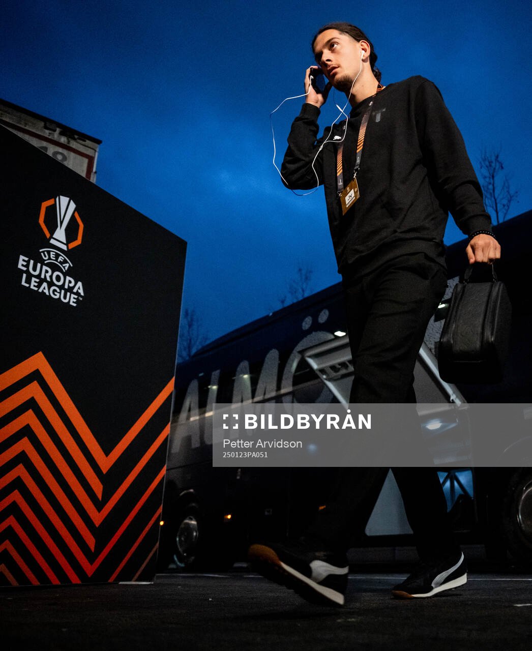 Gentian Lajqi of Malmö FF arrives to the stadium