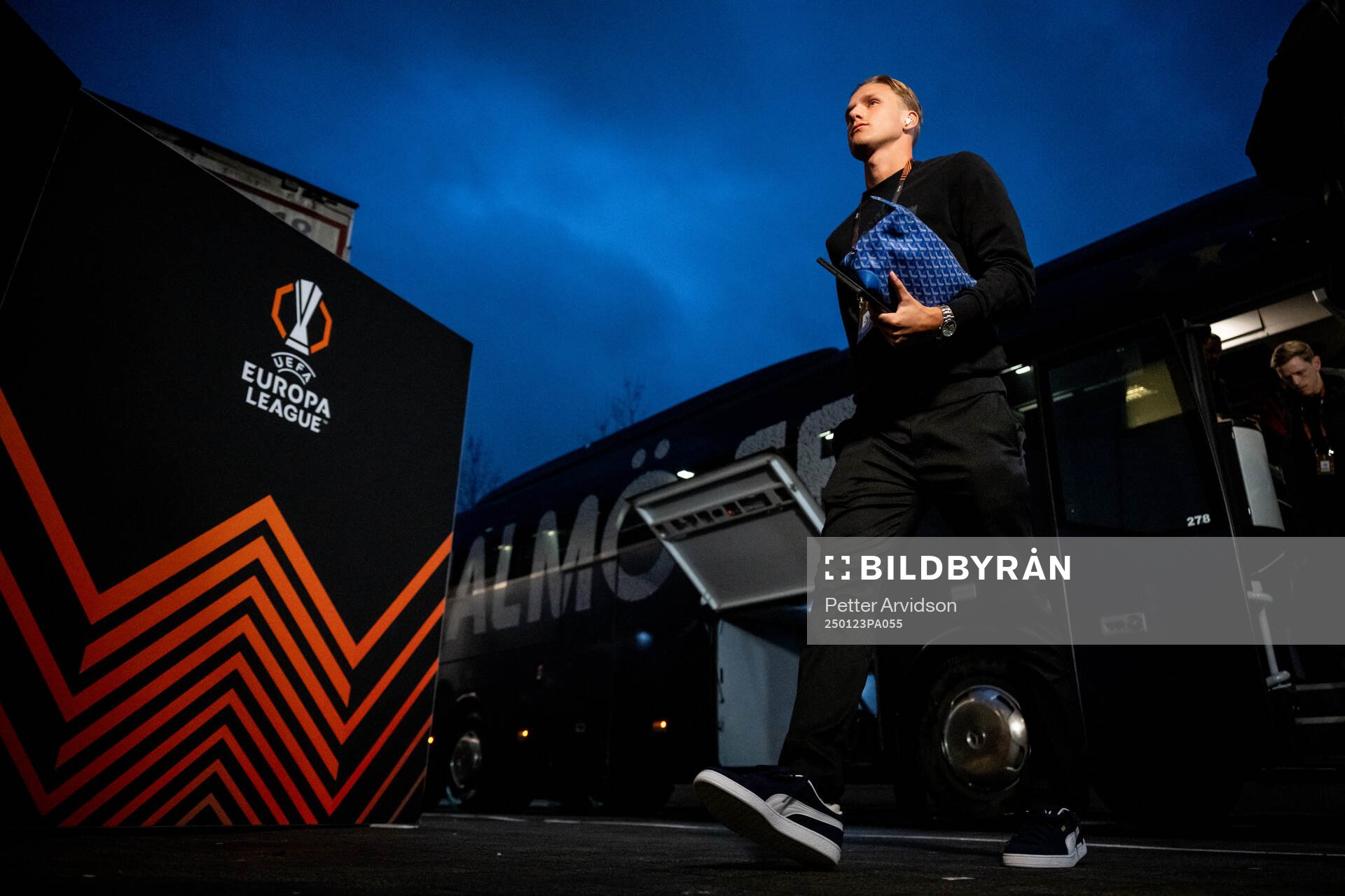 Erik Botheim of Malmö FF arrives to the stadium
