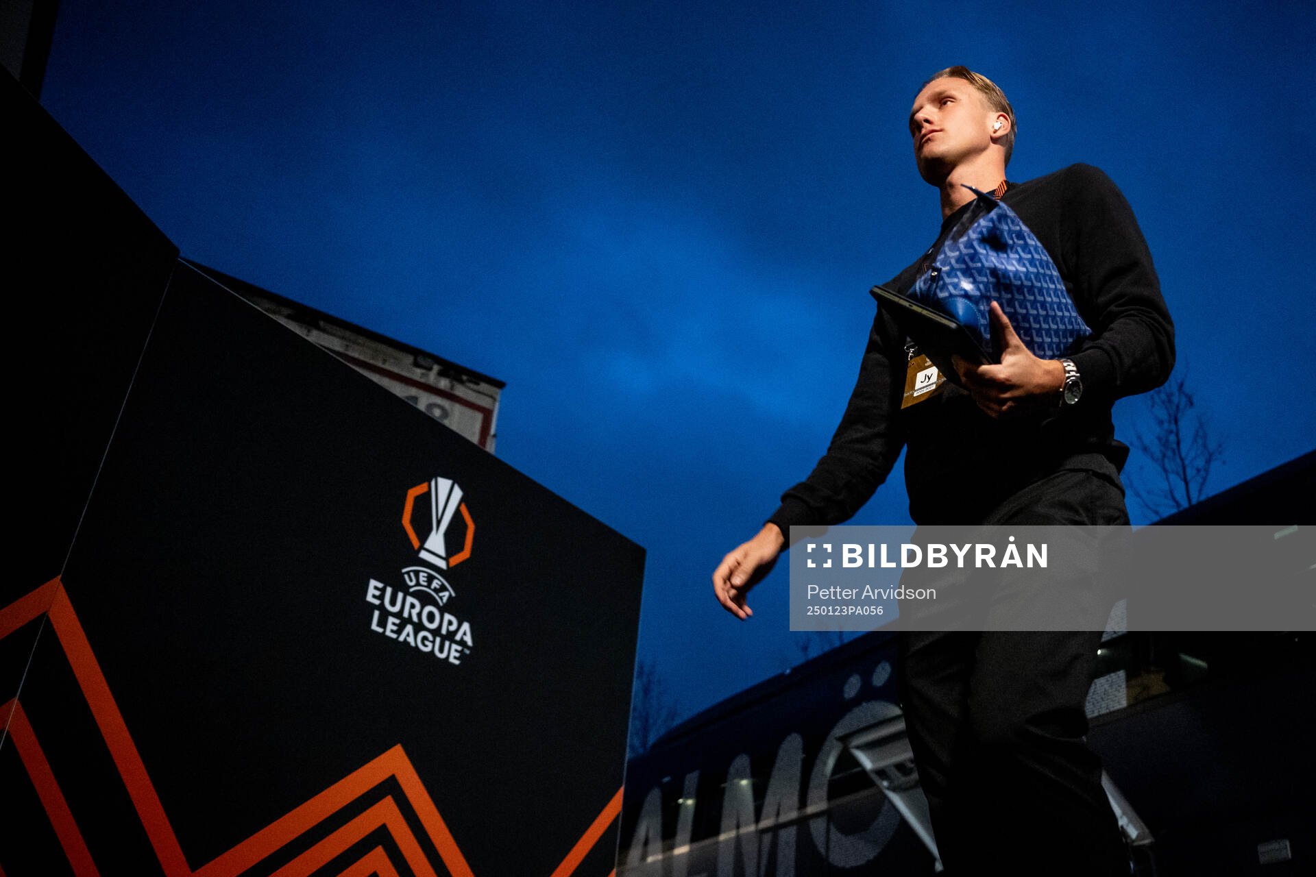 Erik Botheim of Malmö FF arrives to the stadium