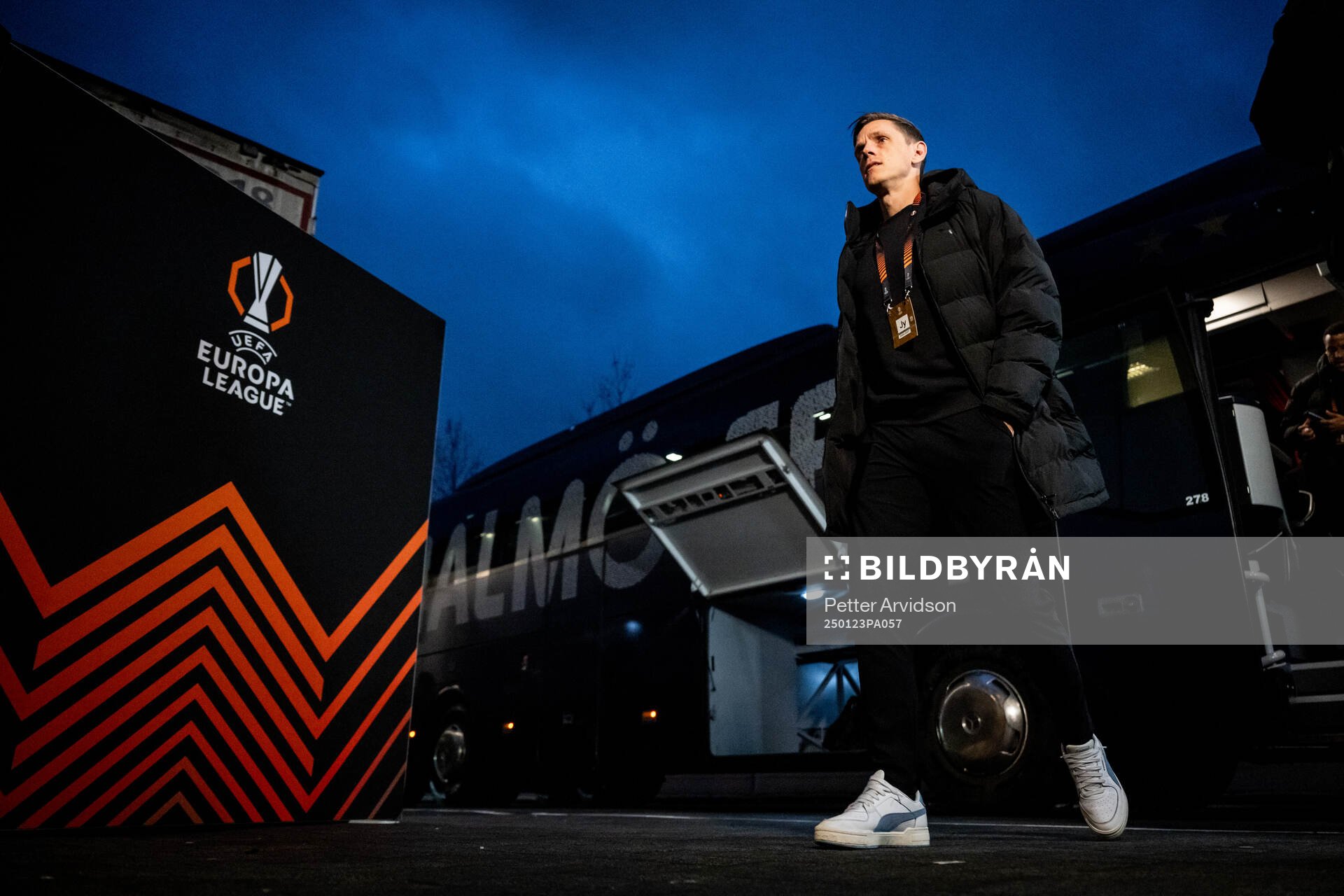 Søren Rieks of Malmö FF arrives to the stadium