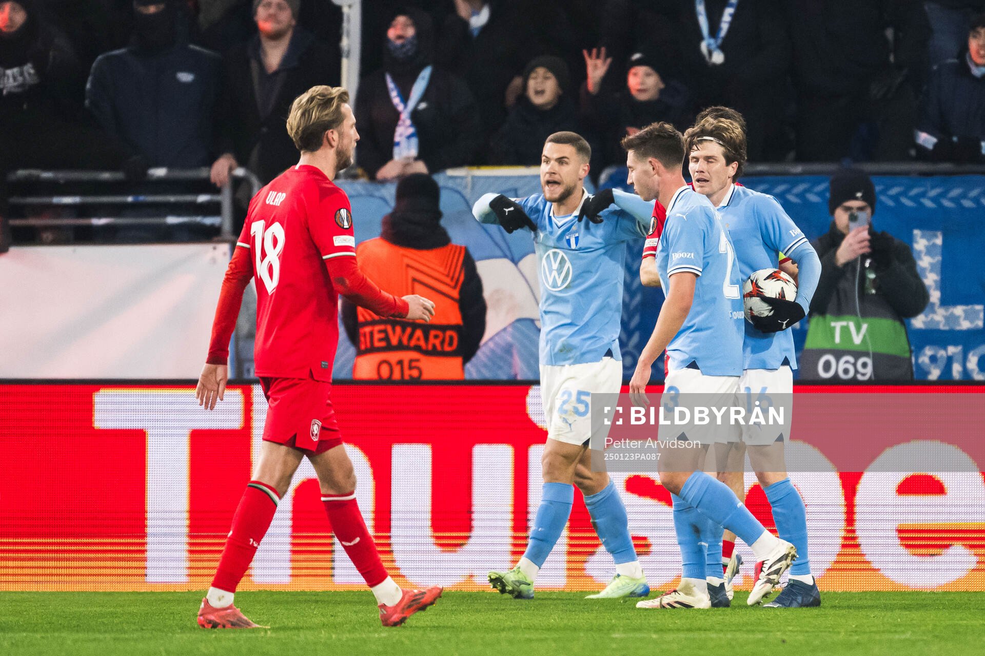 Gabriel Busanello of Malmö FF reacts