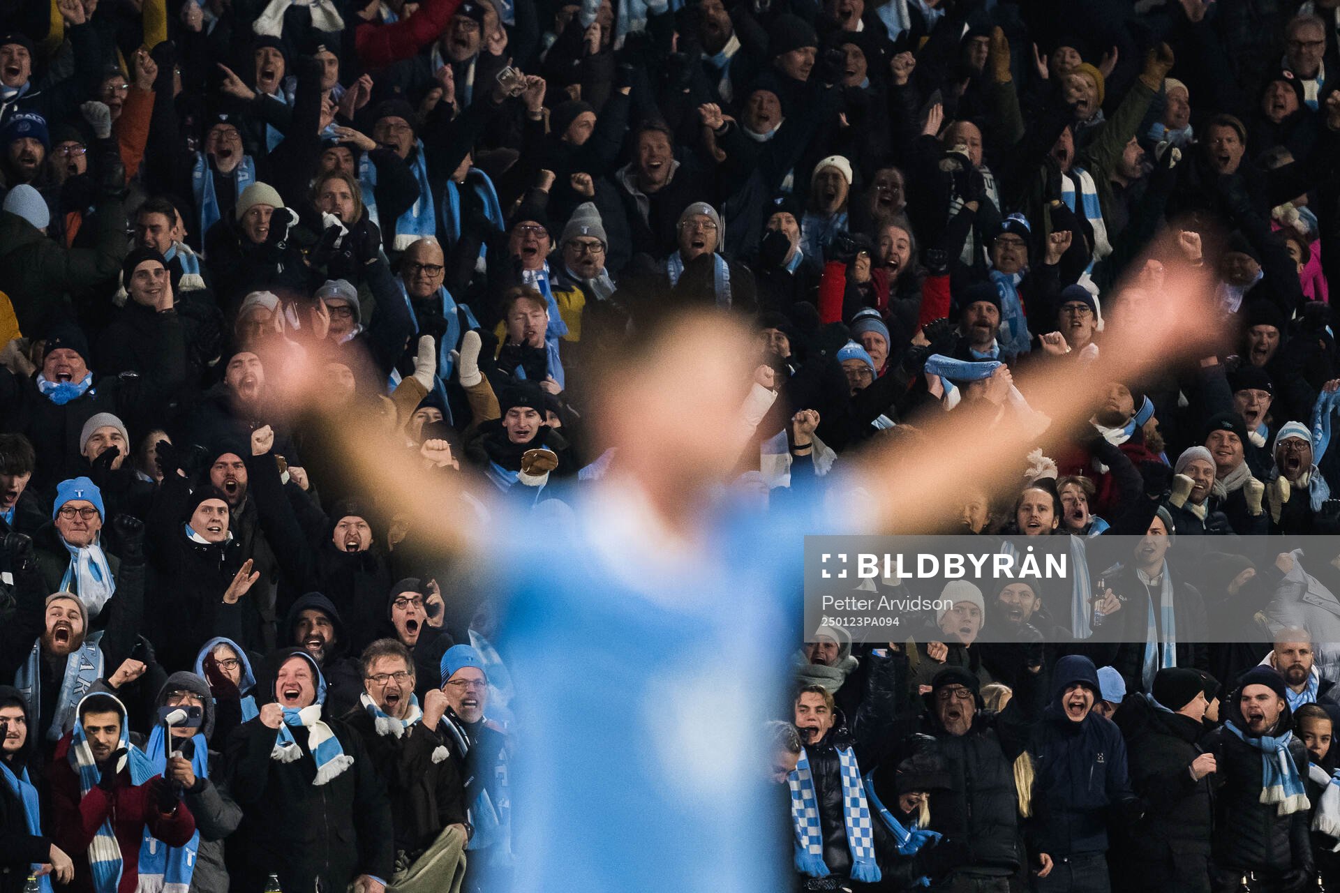 Fans of Malmö FF celebrate