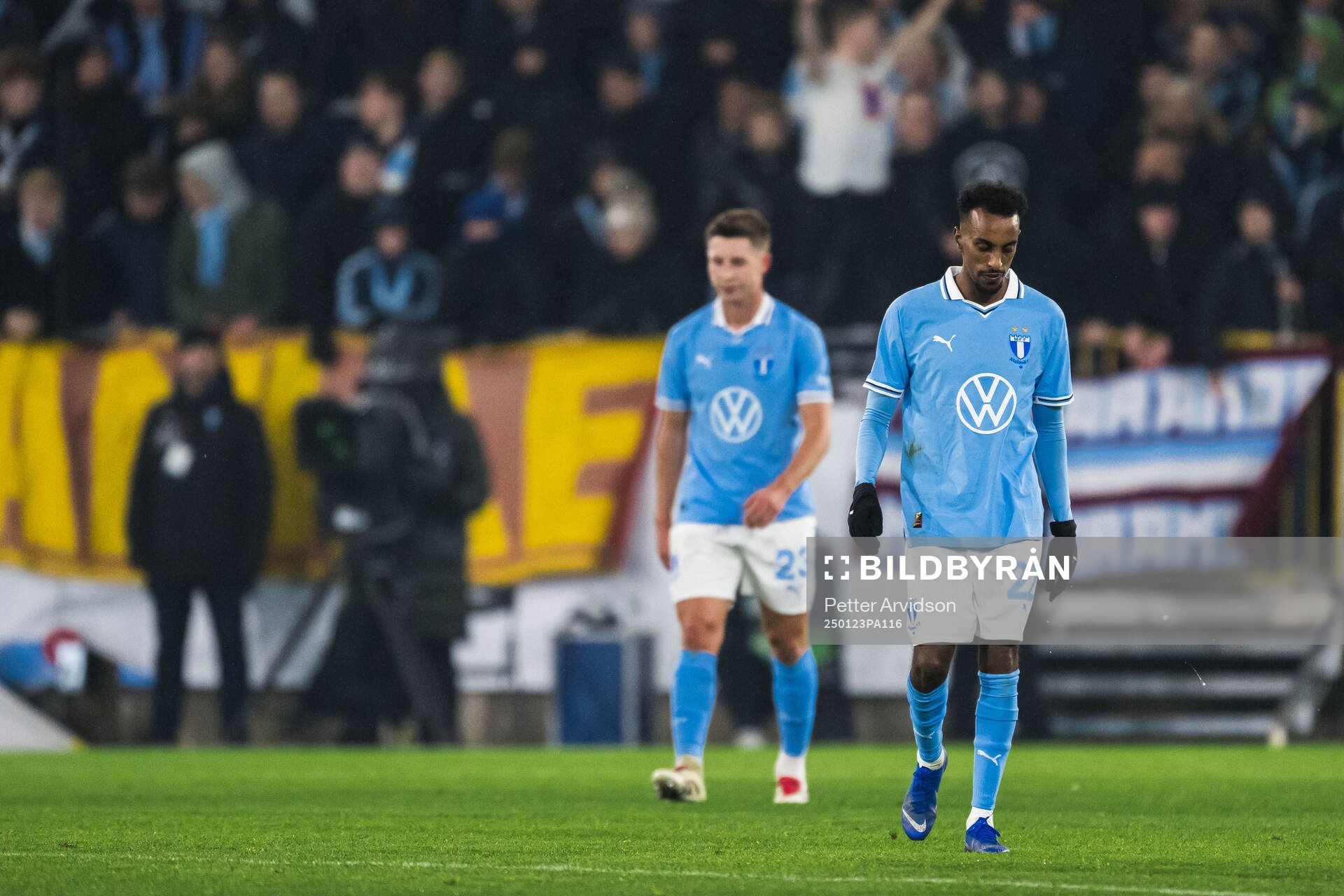 Taha Ali of Malmö FF looks dejected