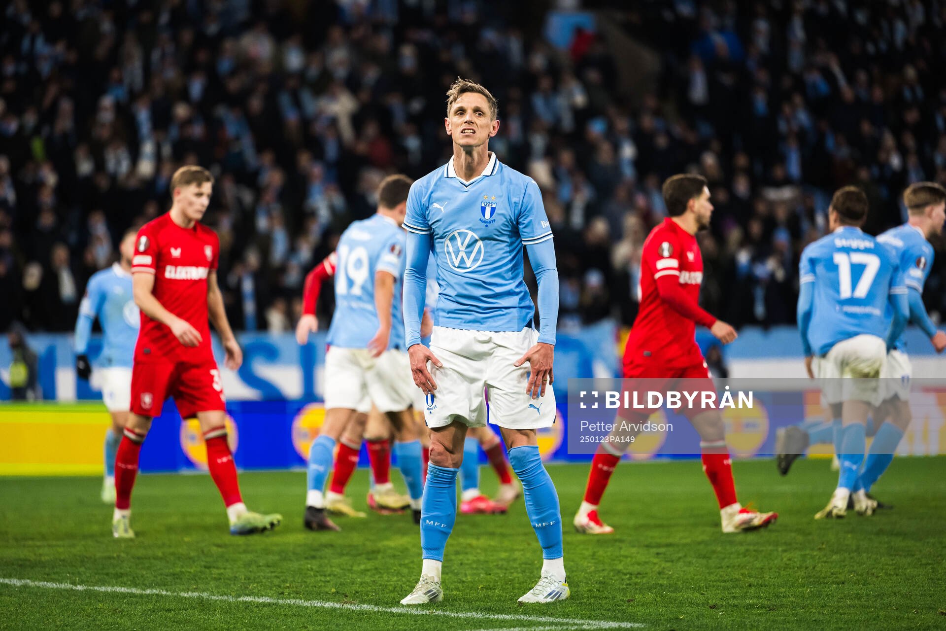 Søren Rieks of Malmö FF looks dejected