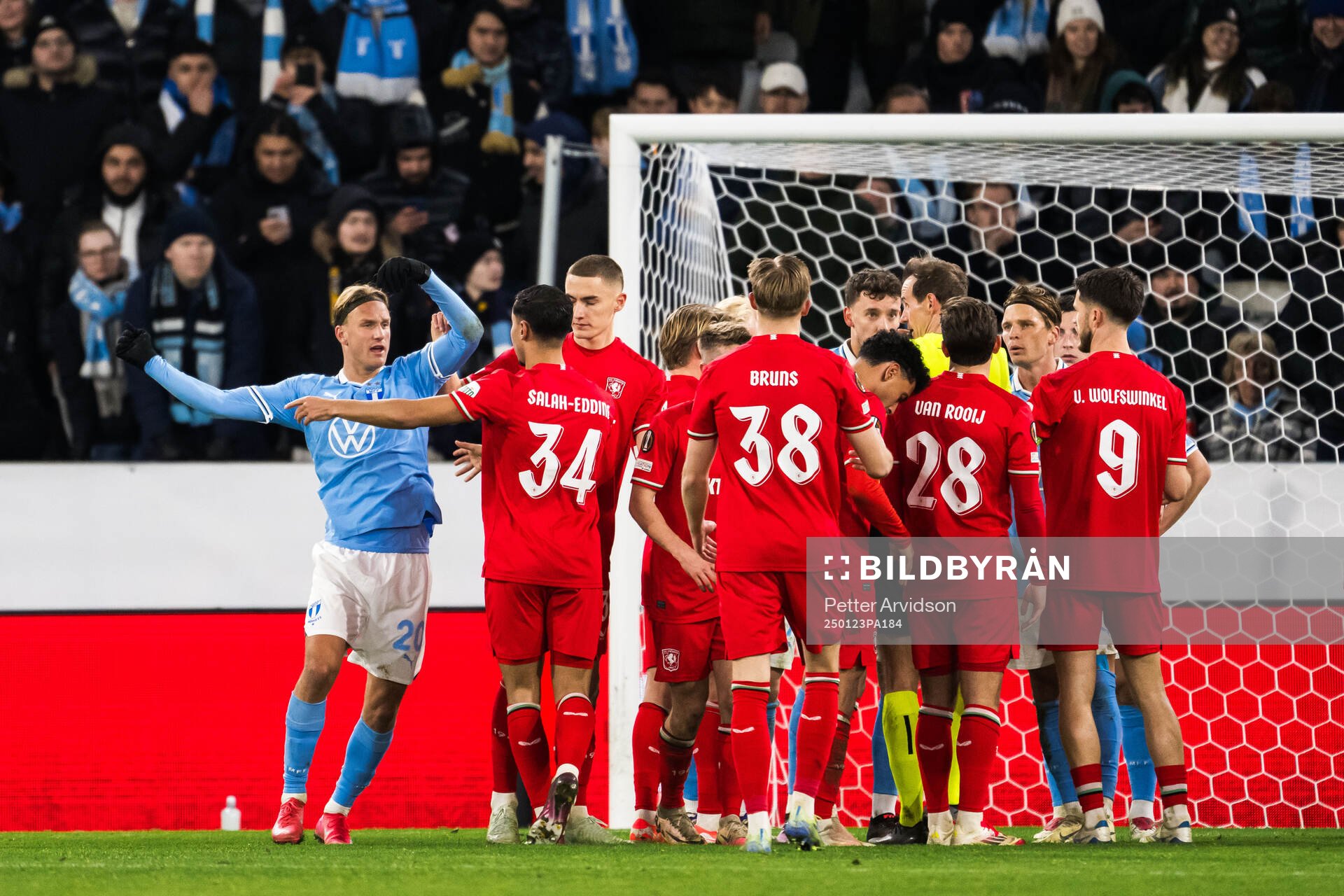 Erik Botheim of Malmö FF and Anass Salah-Eddine of Twente