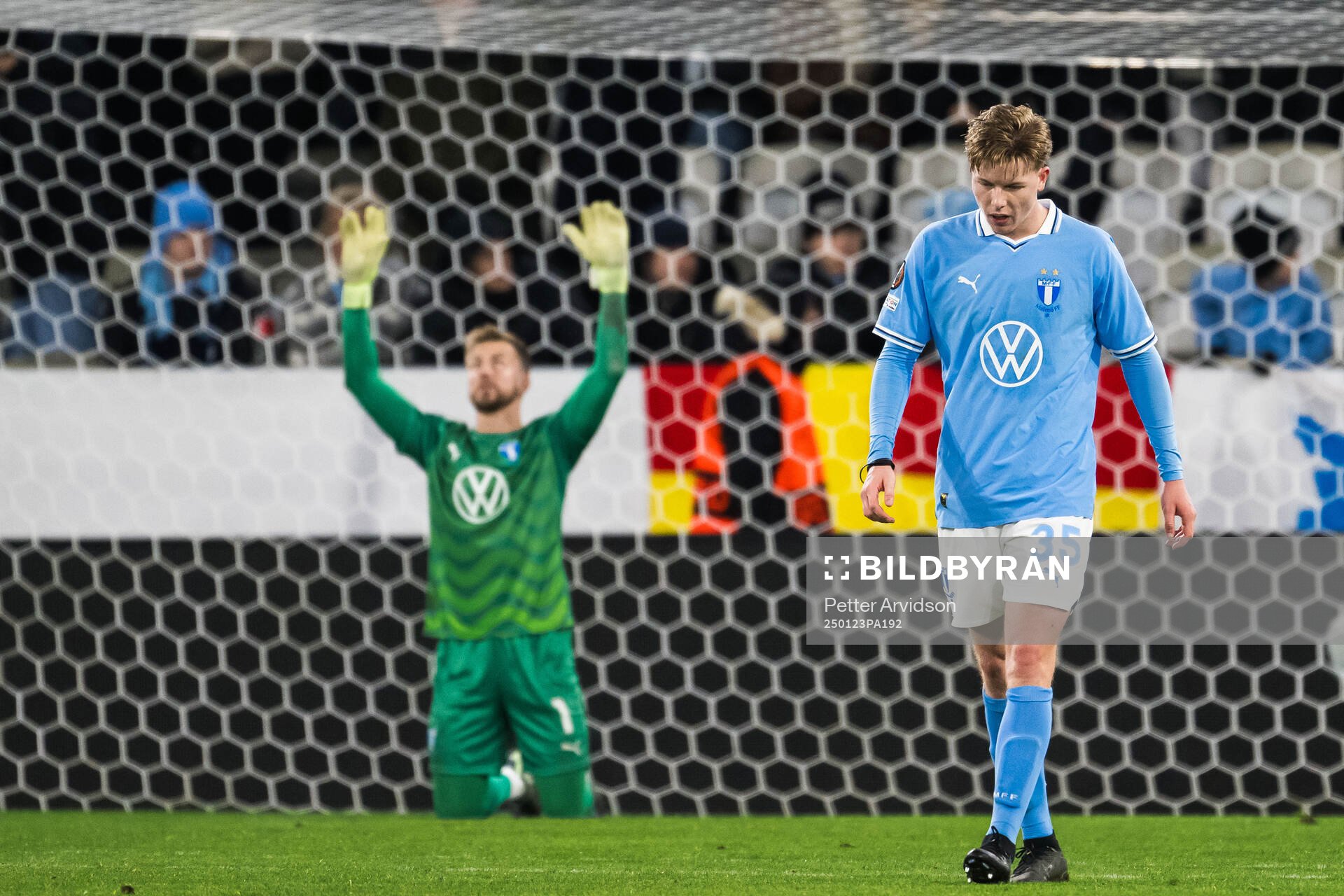 Nils Zätterström of Malmö FF looks dejected